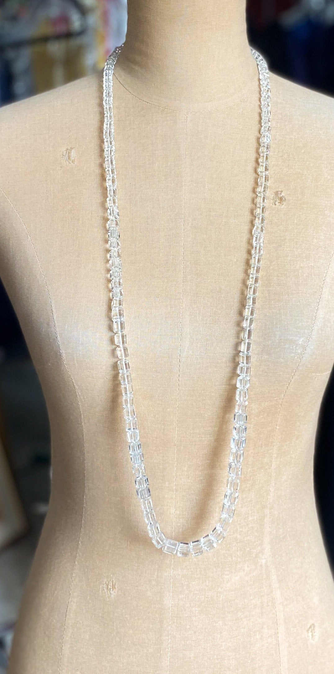 1940s Crystal Necklace and Screw Back Earrings Set | Vintage Glamour