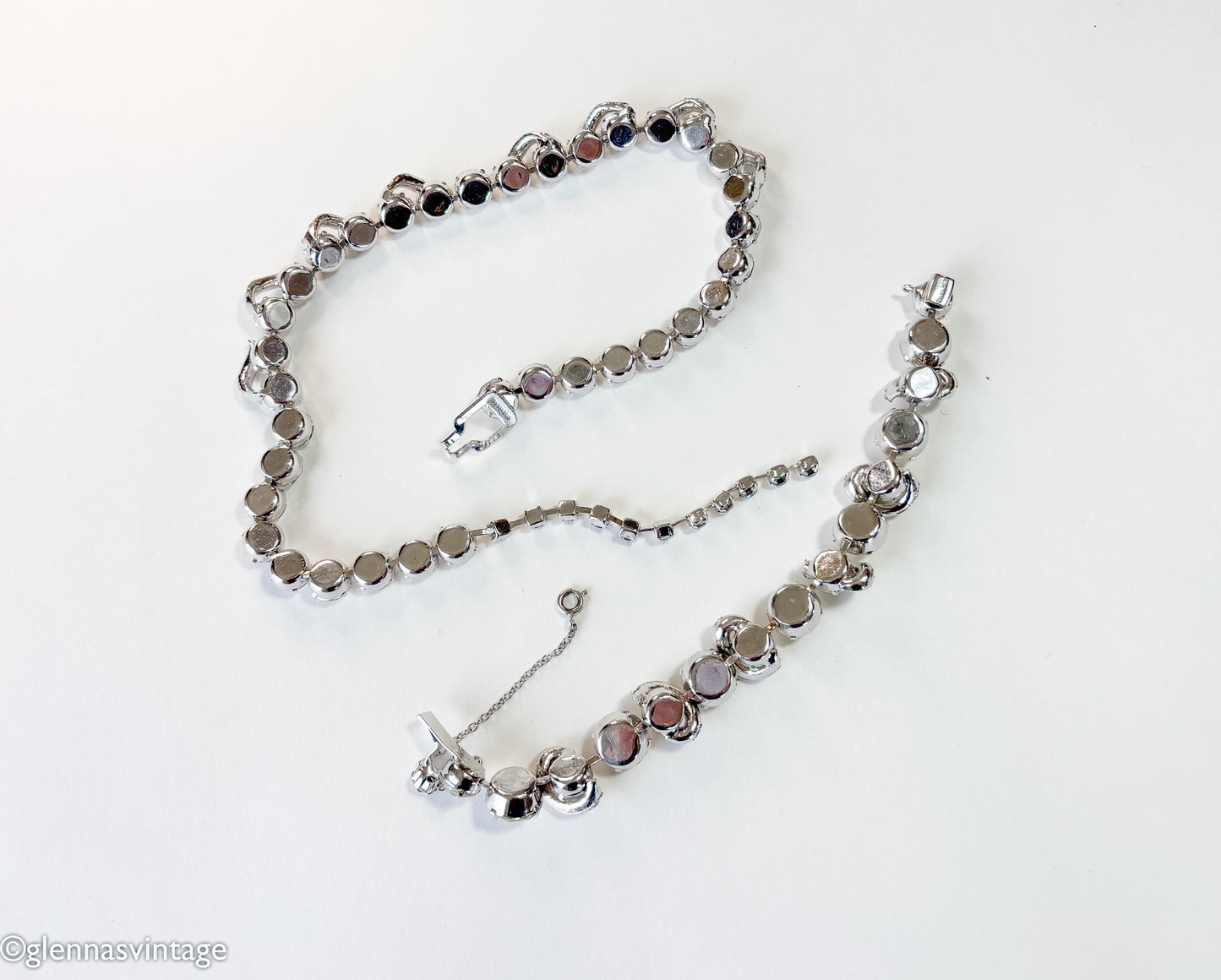 1950s Eisenberg Pavé Rhinestone Necklace & Bracelet Set