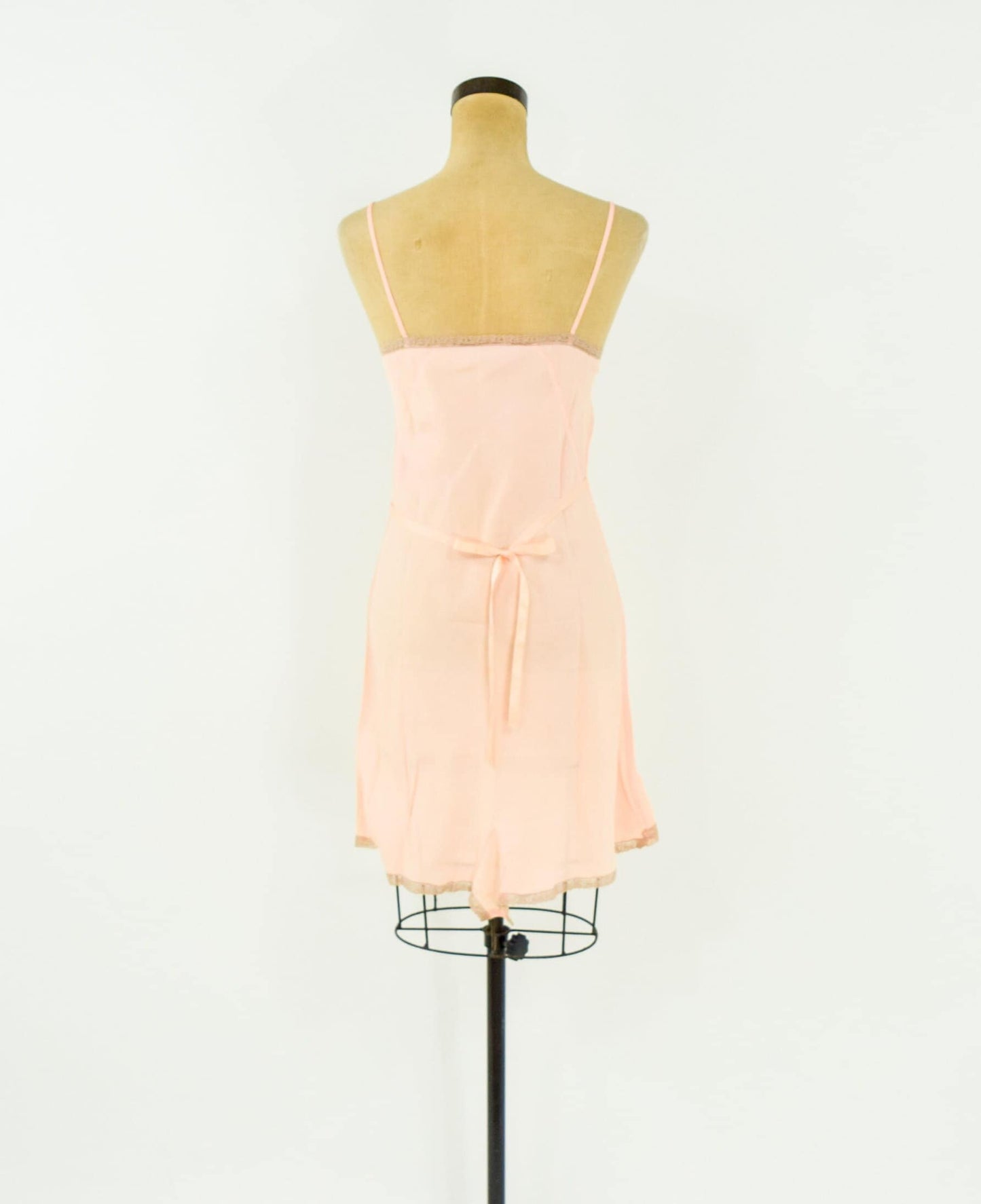 1920s Peach Pink Silk Slip, Small