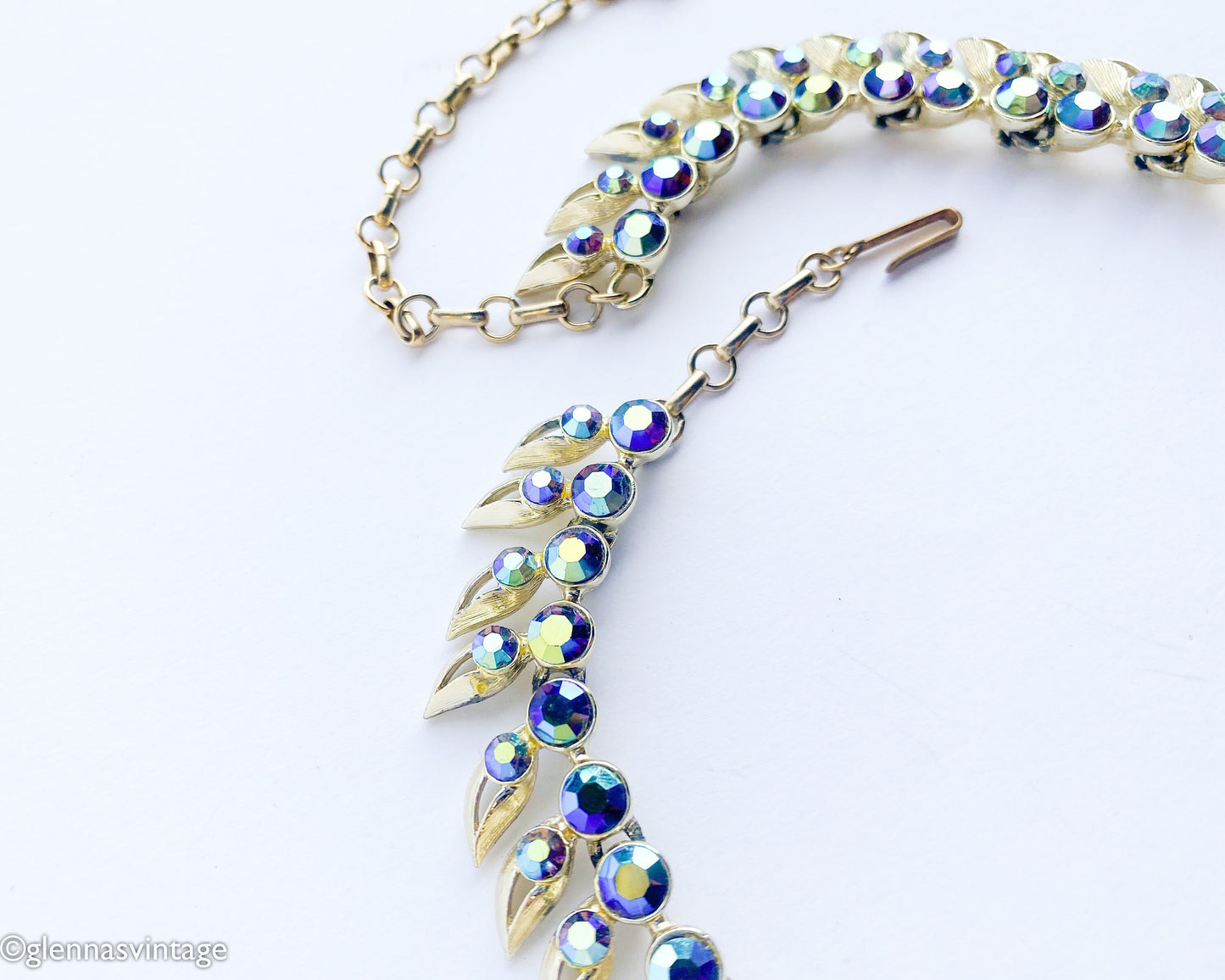 Kramer | 1950s Rhinestone Necklace | 50s Aurora Borealis Necklace | Kramer