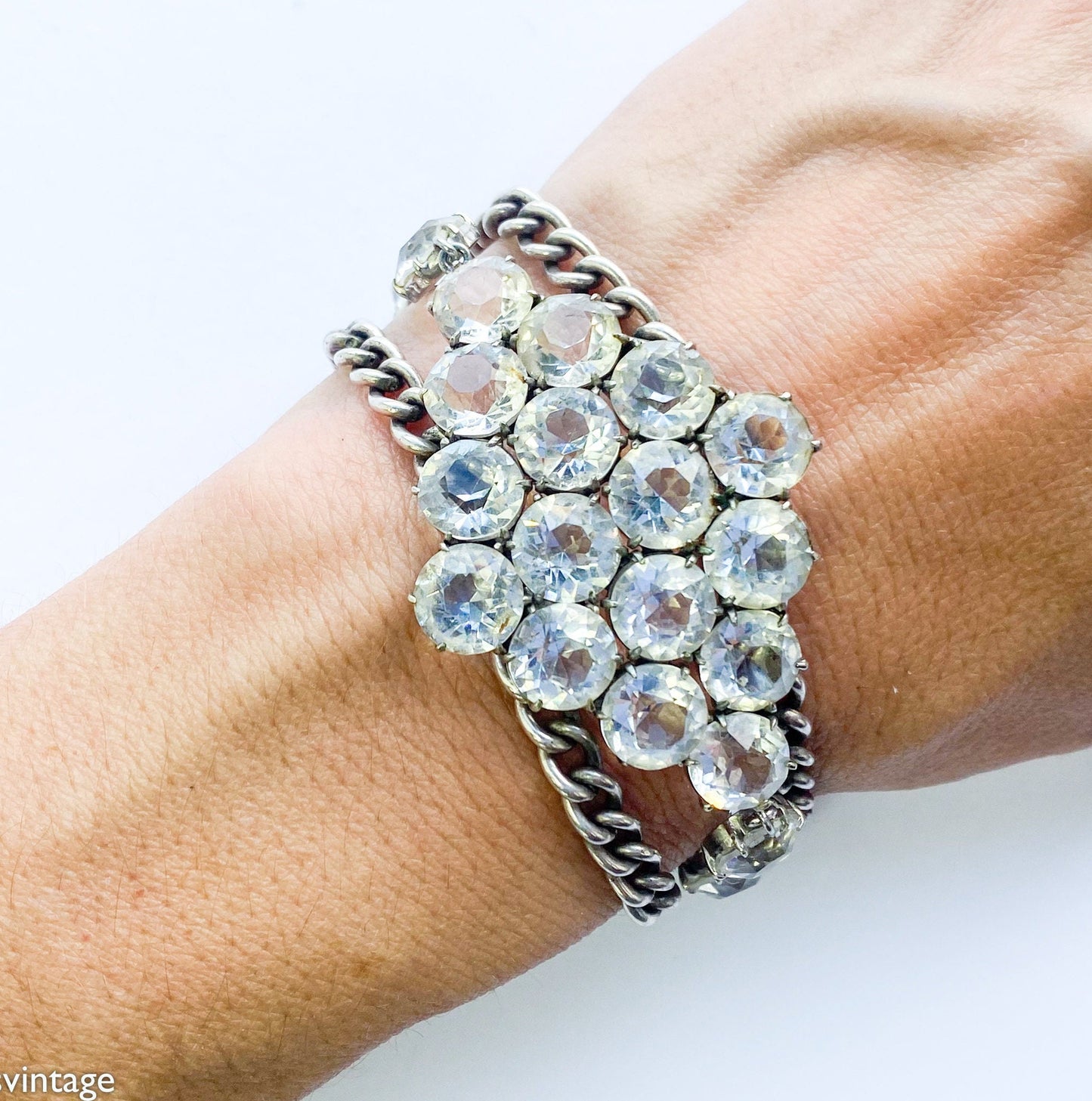 1940s Rock Crystal Necklace & Bracelet Jewelry Set