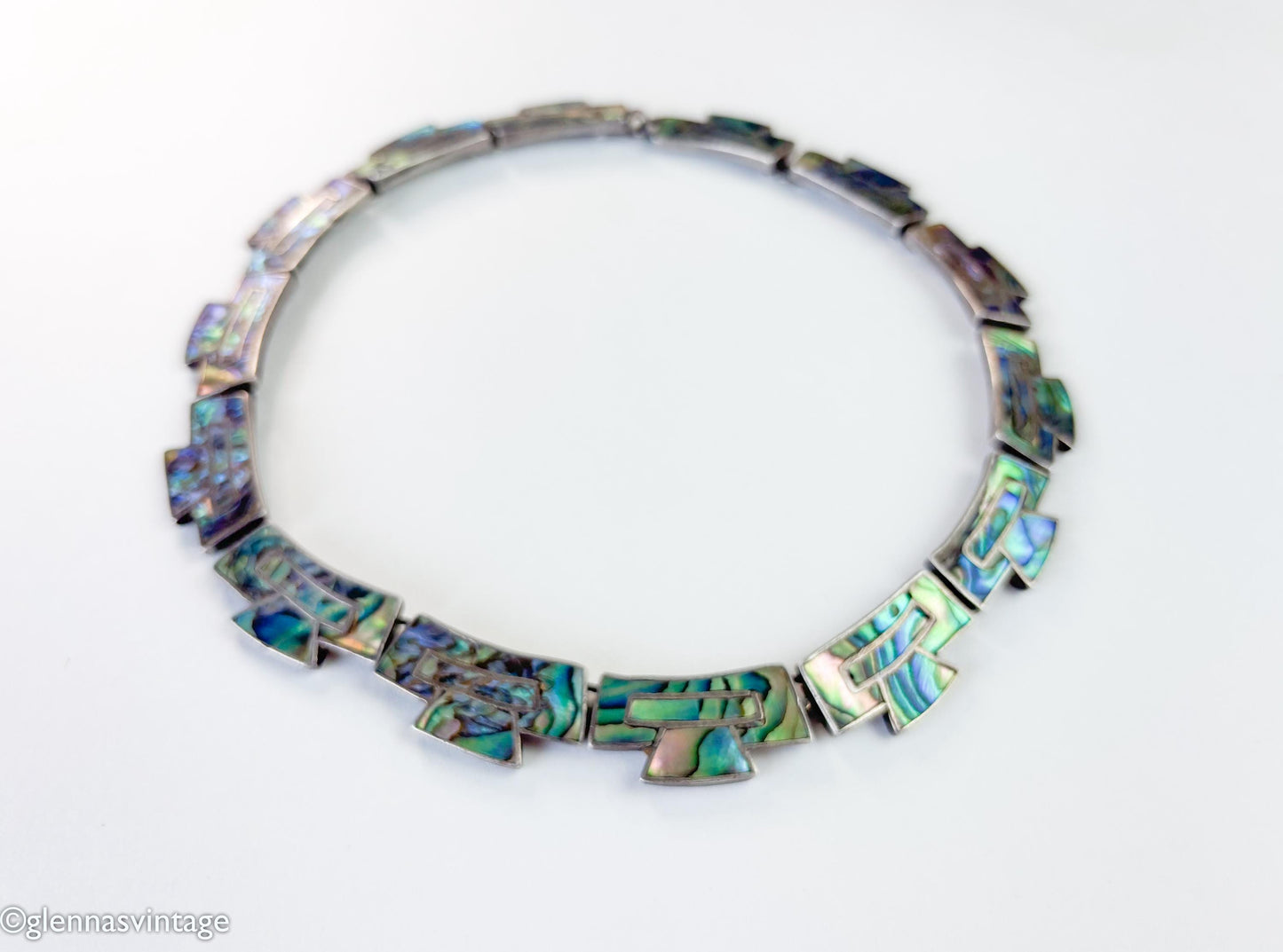 1950s Salazar Sterling Silver Abalone Collar Necklace, Mexico