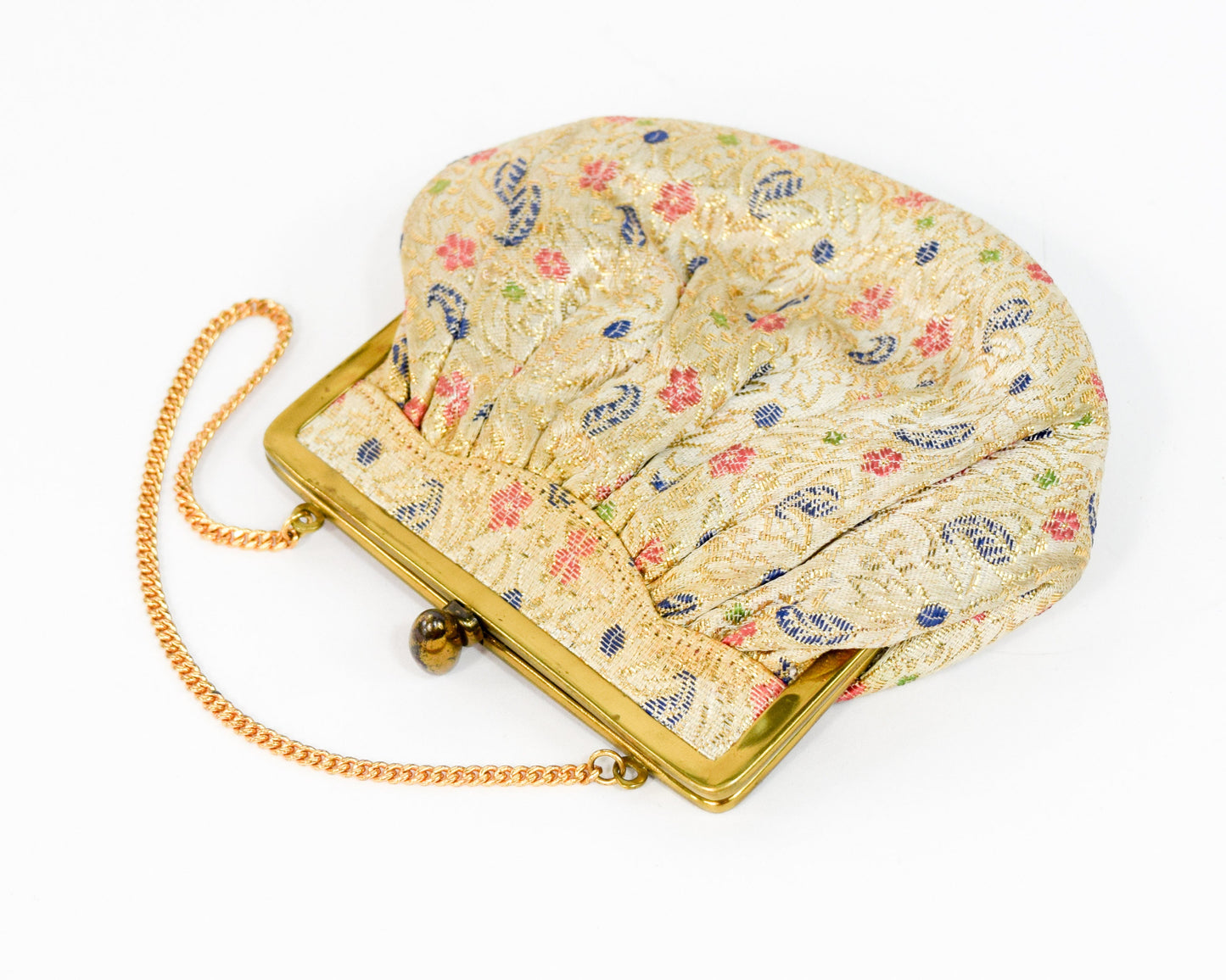 1950s Creme Brocade Evening Bag