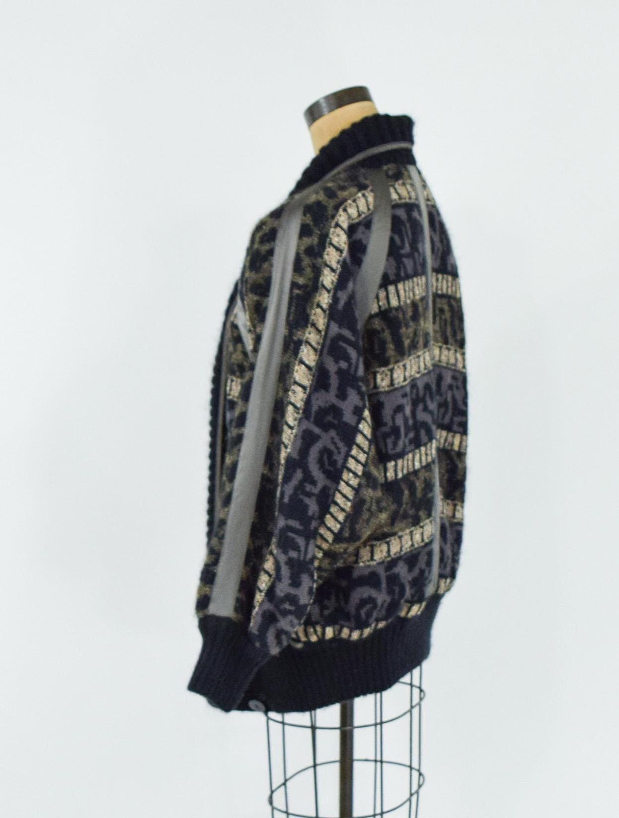 ESCADA 1980s Black Wool Sweater Jacket , Large
