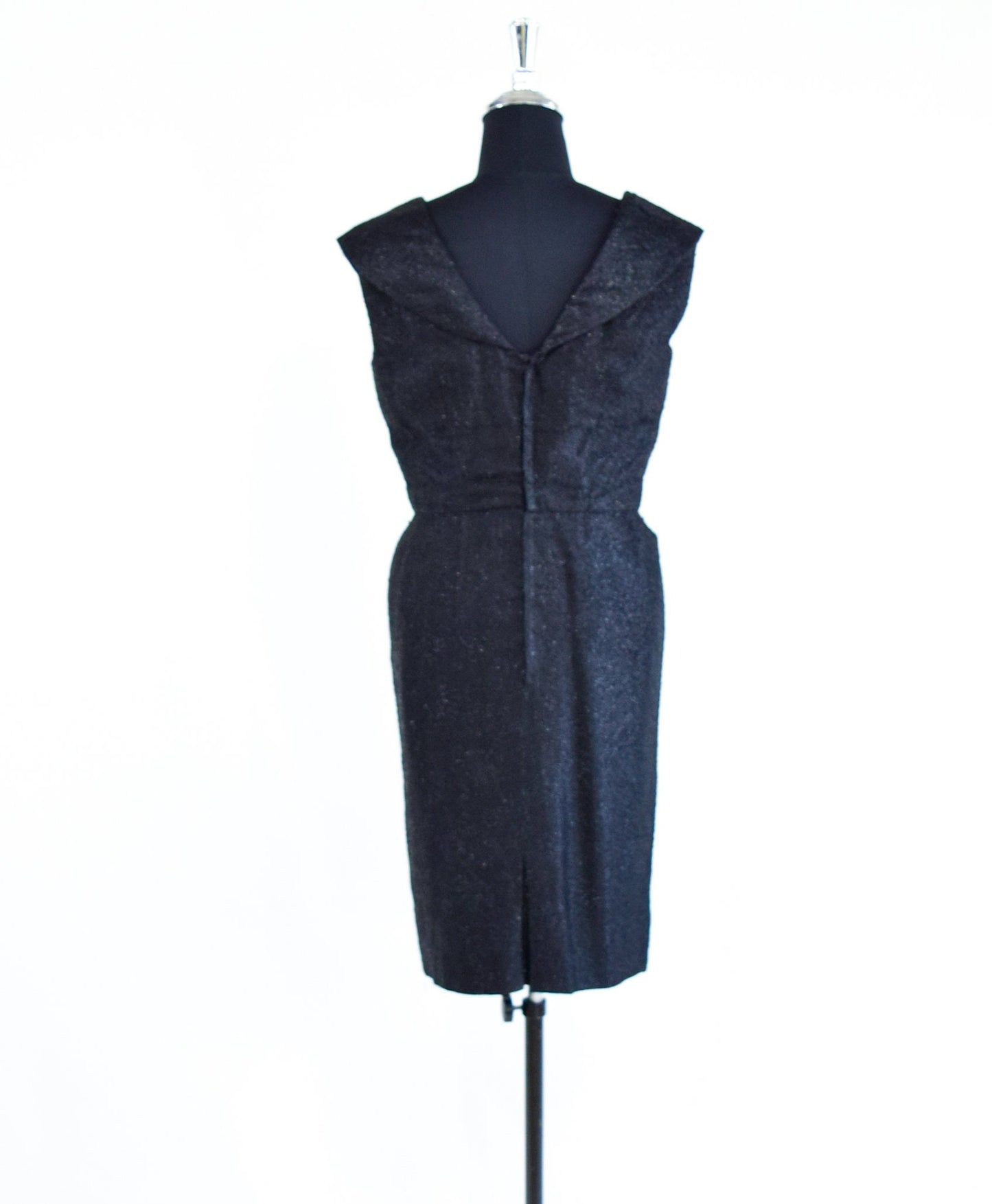 1950s Glittery Black Cocktail Dress, Small