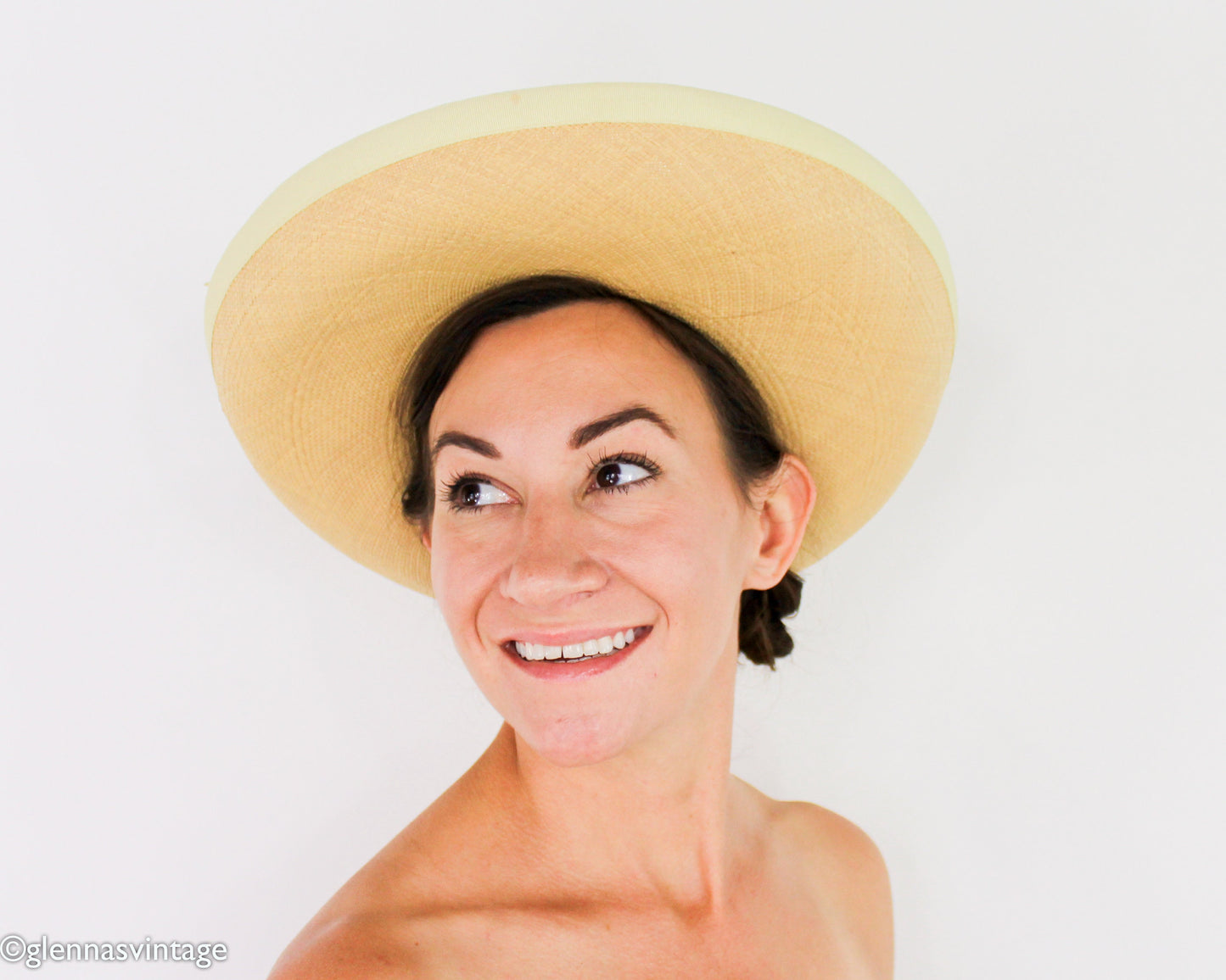 1980s Straw Wide Brim Hat, Doreé of New York