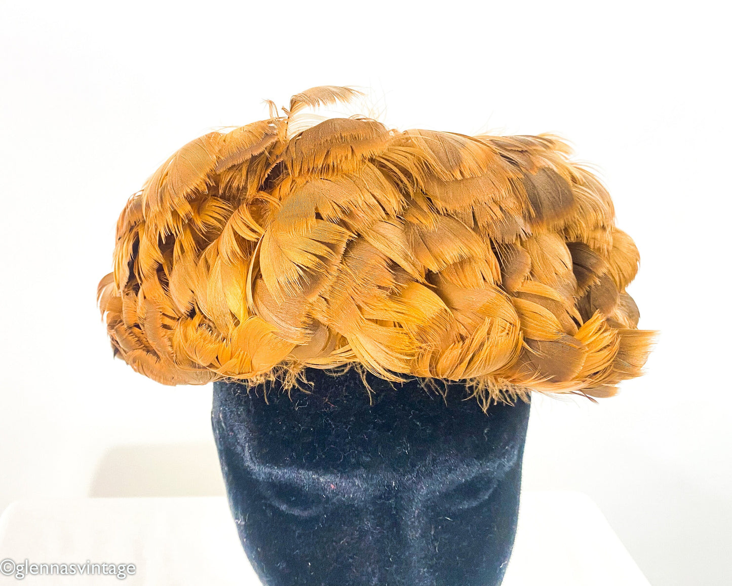 1960s Gold Feather Hat