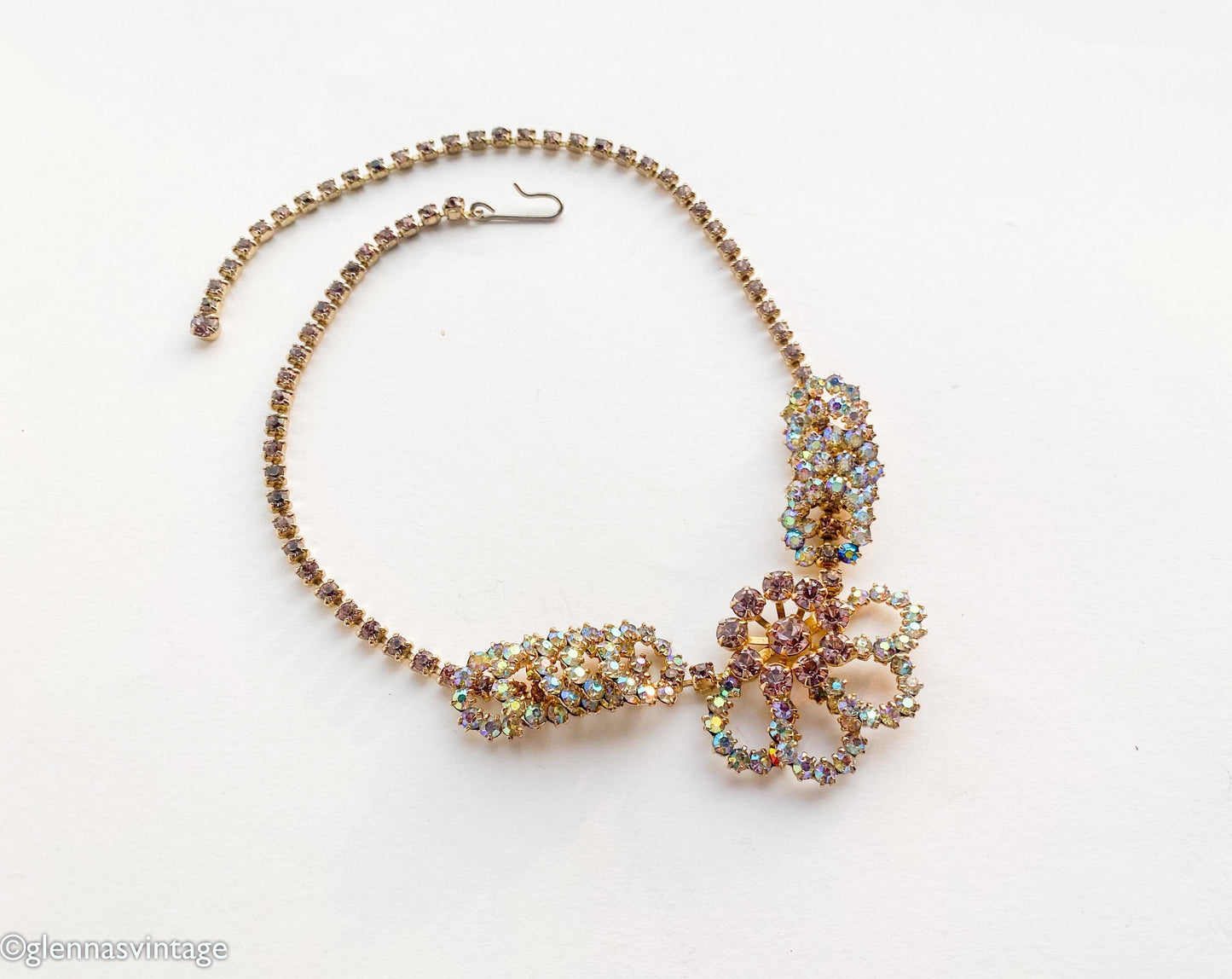 1950s Rhinestone Evening Necklace l 50s Rhinestone Choker