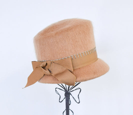 1960s Tan Mohair Wool Hat