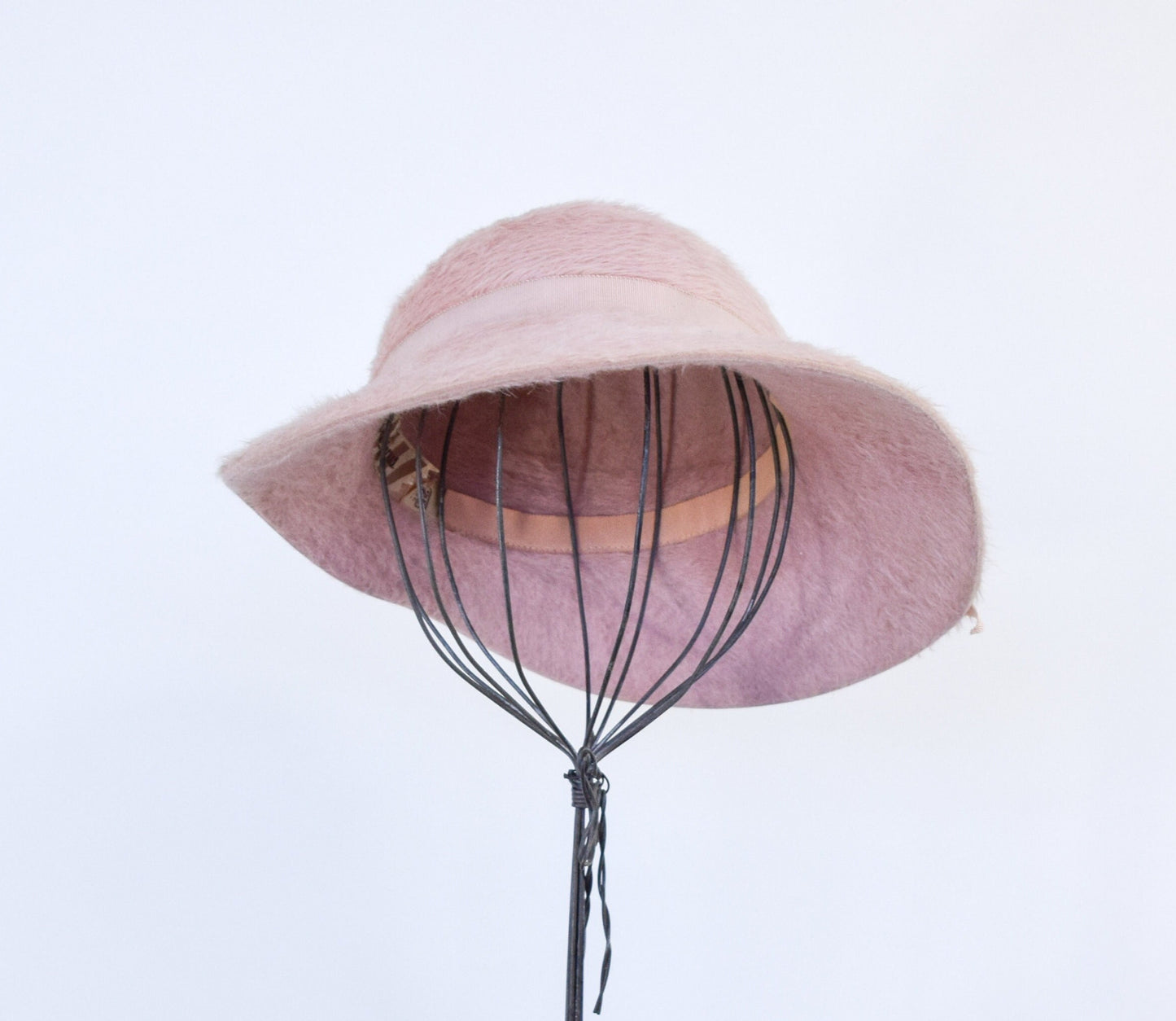 1950s Vintage Pink Mohair Hat by Neiman Marcus