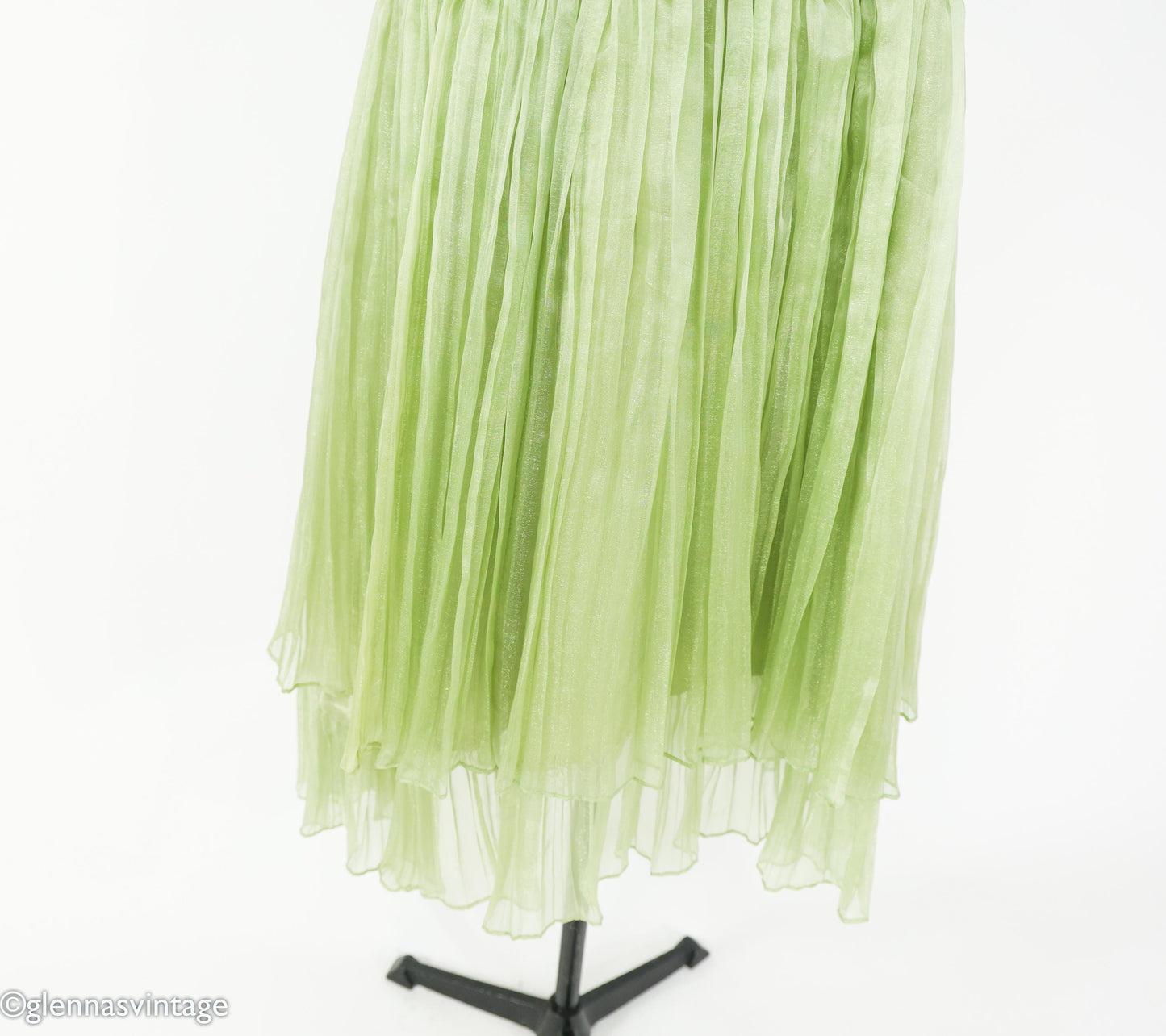 1990s Green Halter Evening Gown Dress, Medium