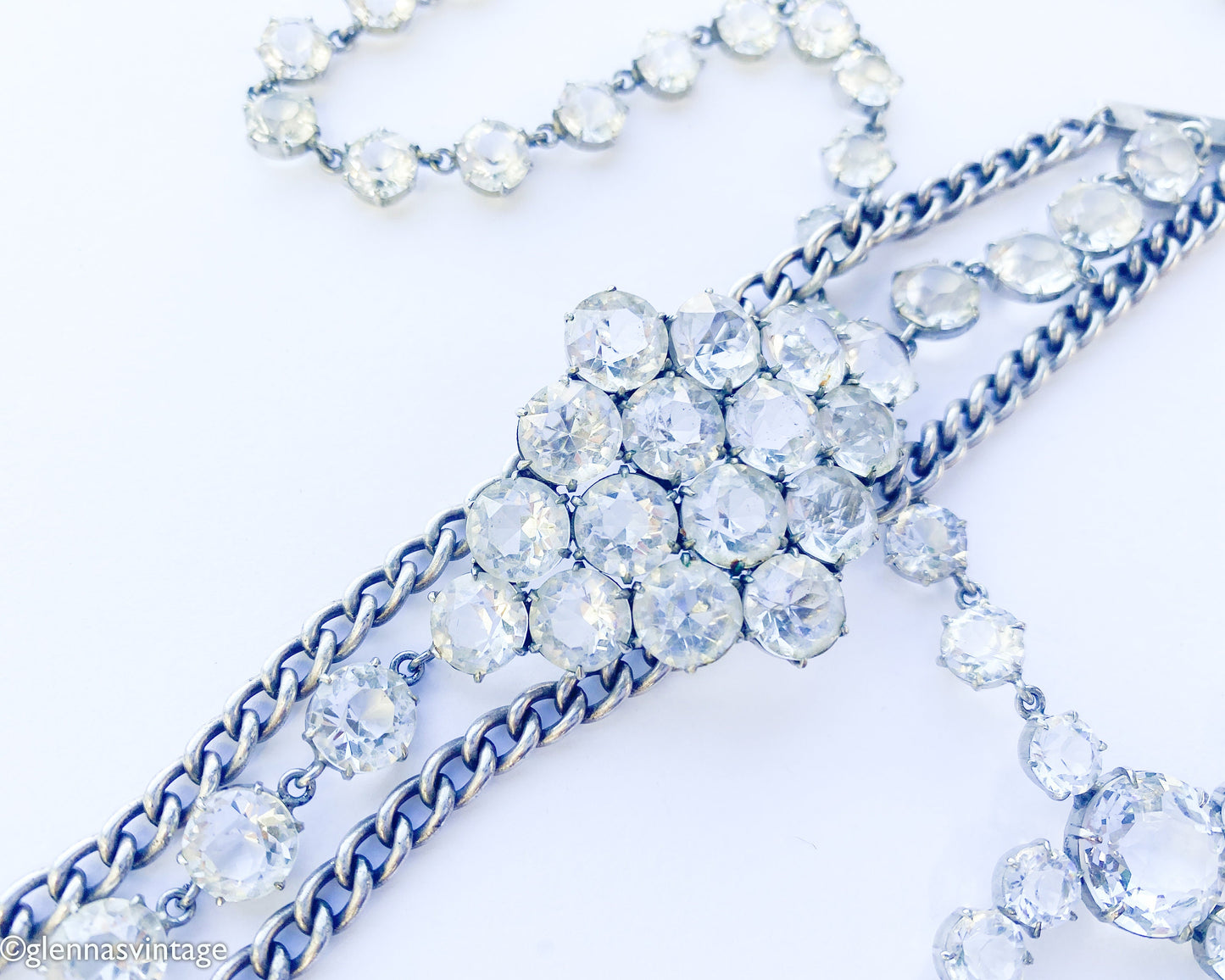 1940s Rock Crystal Necklace & Bracelet Jewelry Set