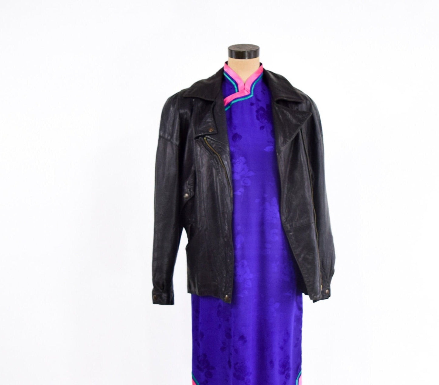 1980s Black Leather Jacket | 80s Black Leather Belted Jacket | Melanzona | Medium