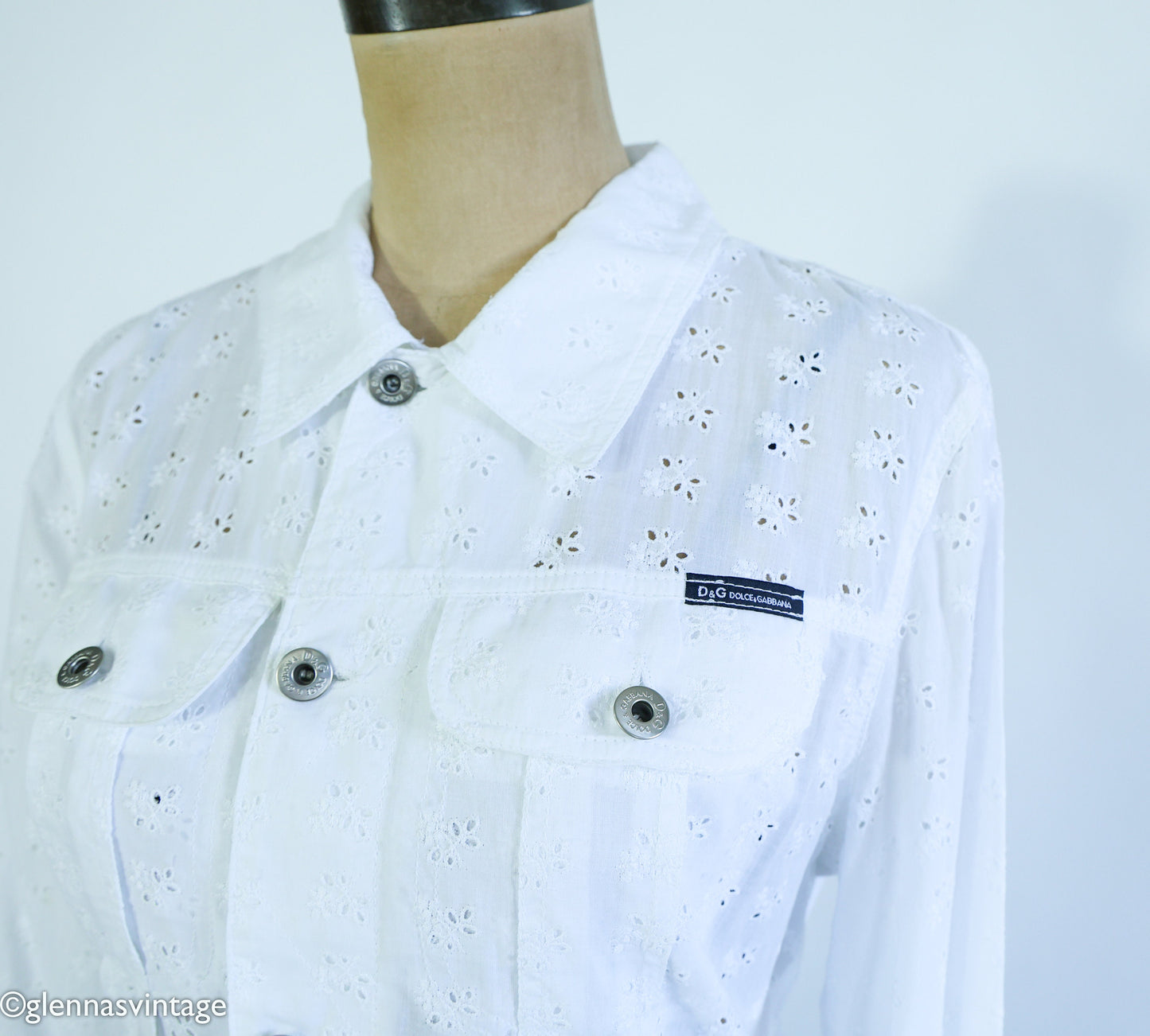 Dolce & Gabbana 1990s White Eyelet Jacket, Large