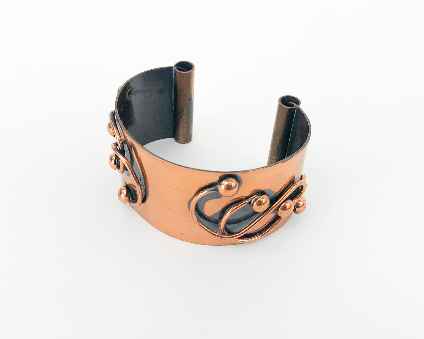 1960s Copper Cuff Bracelet, Mod Adjustable Bangle