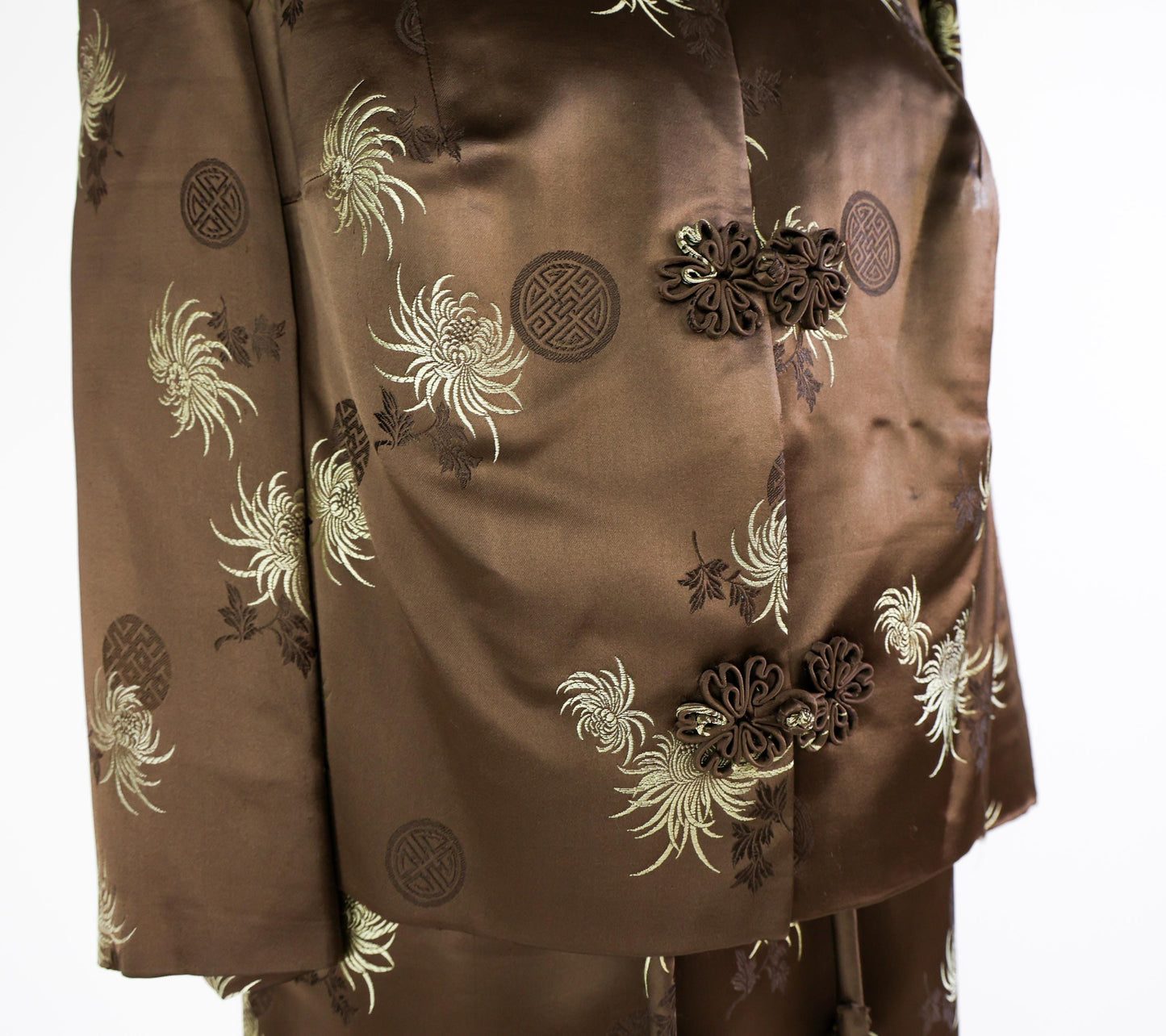 1950s Satin Jacquard Dress and Jacket Set, Plus Size
