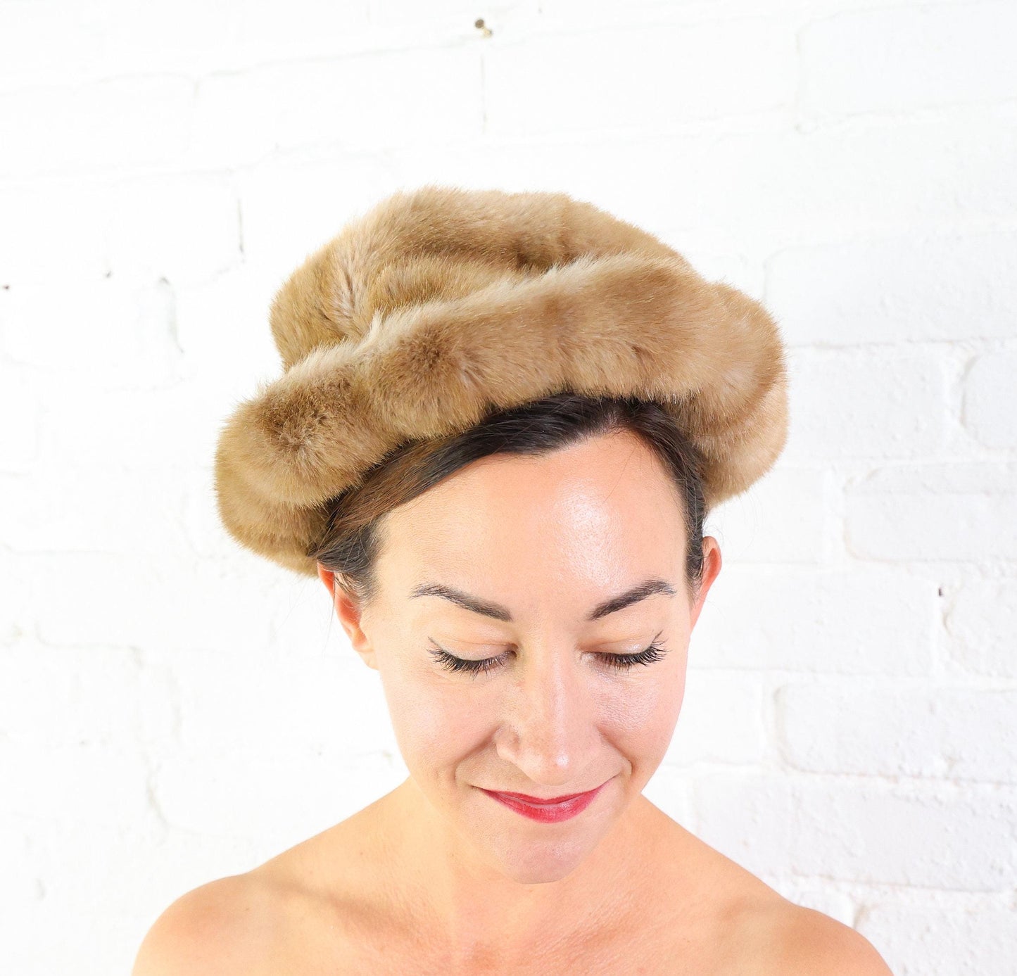 1960s Jackie O Faux Fur Hat