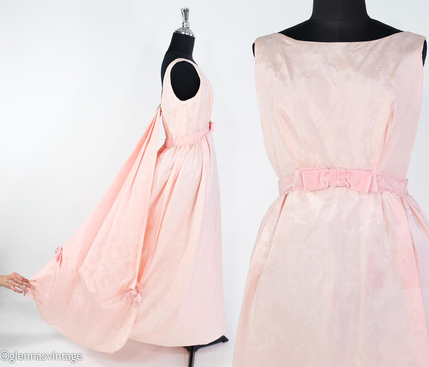 1960s Vintage Pink Prom Dress, Small