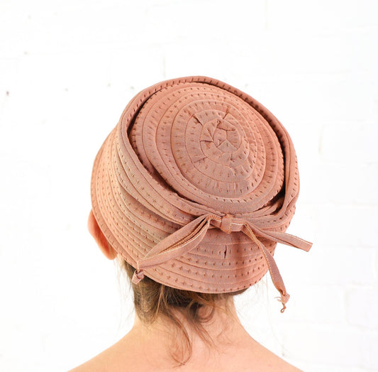 1940s Brown Ribbon Hat by Joseph Magnin