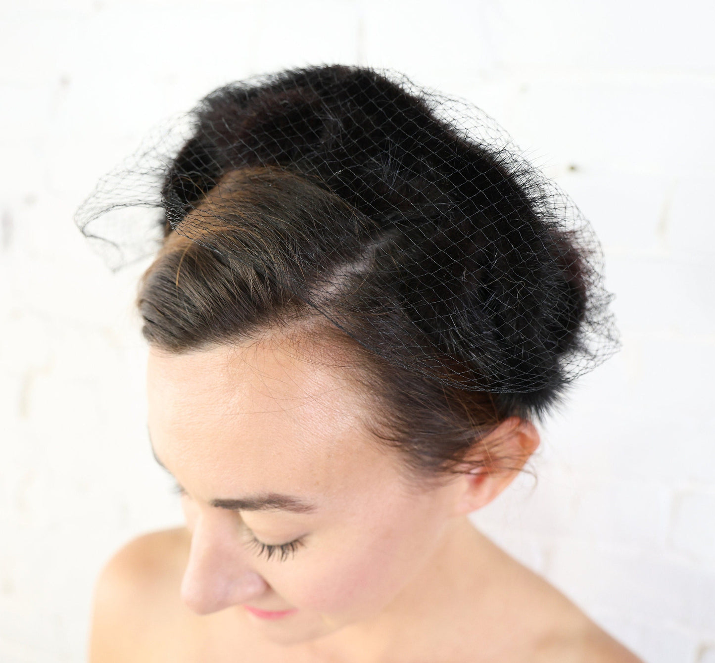 Black Bow Veil Fascinator, Elegant Headpiece for Special Occasions