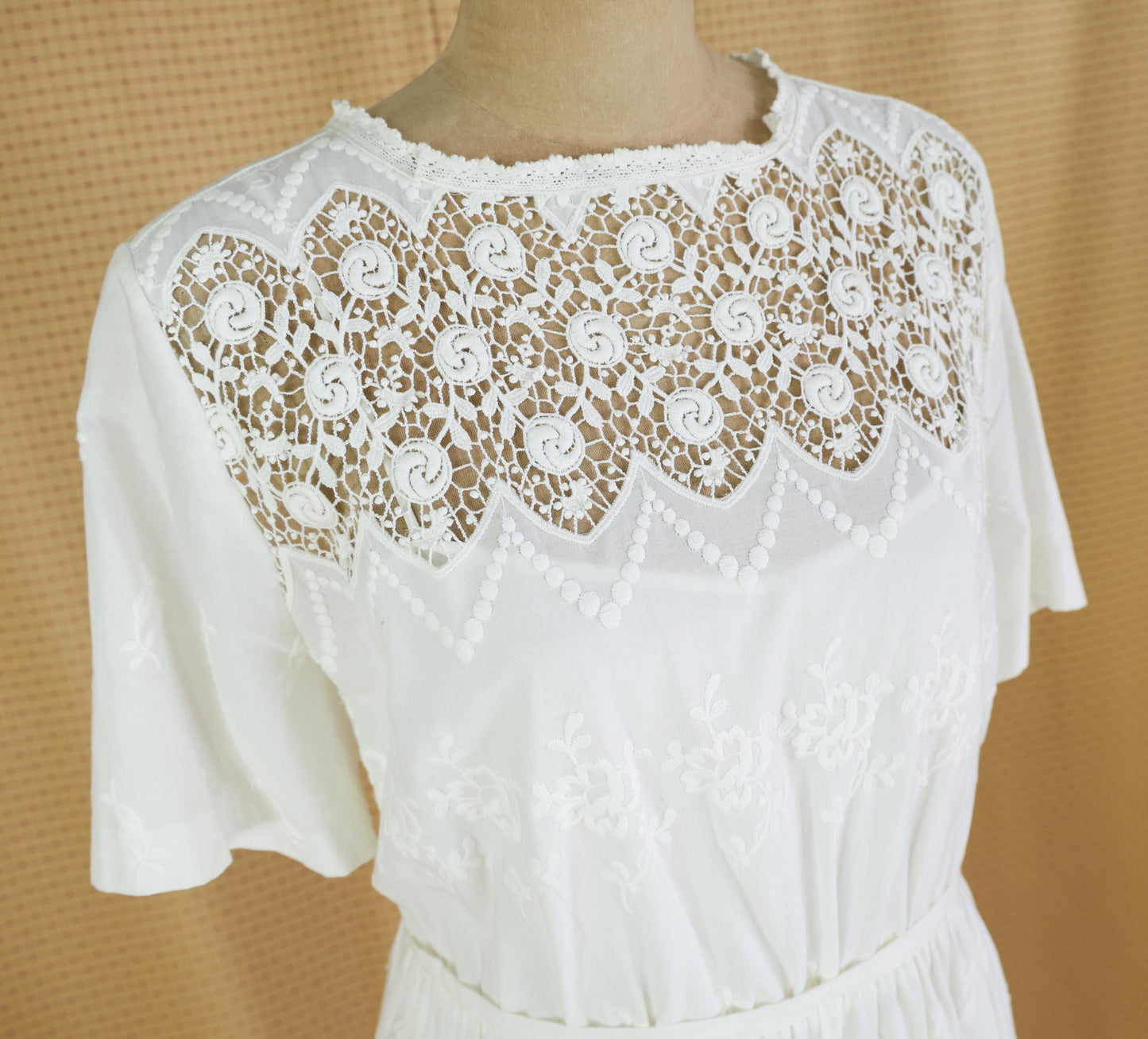 2000s White Cotton Short Dress, J Crew, Extra Large