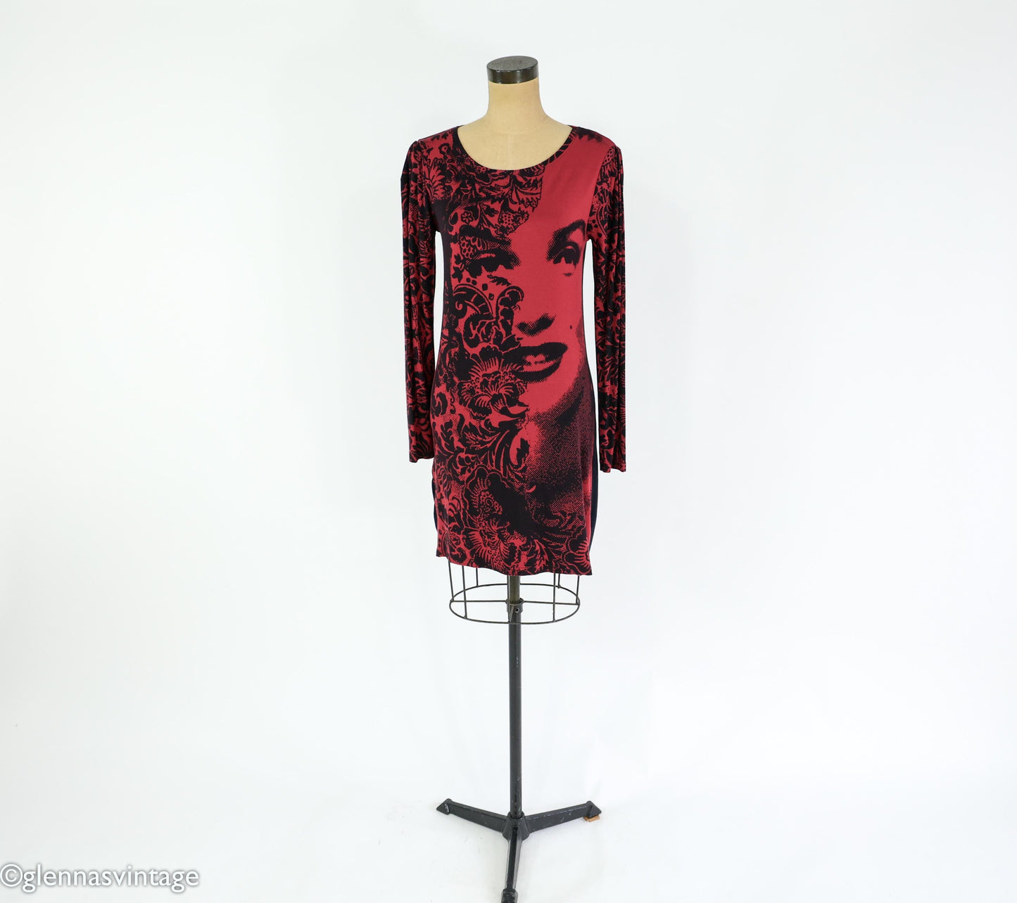 1990s Marilyn Monroe Dress | Desigual Red Graphic Shift, Medium