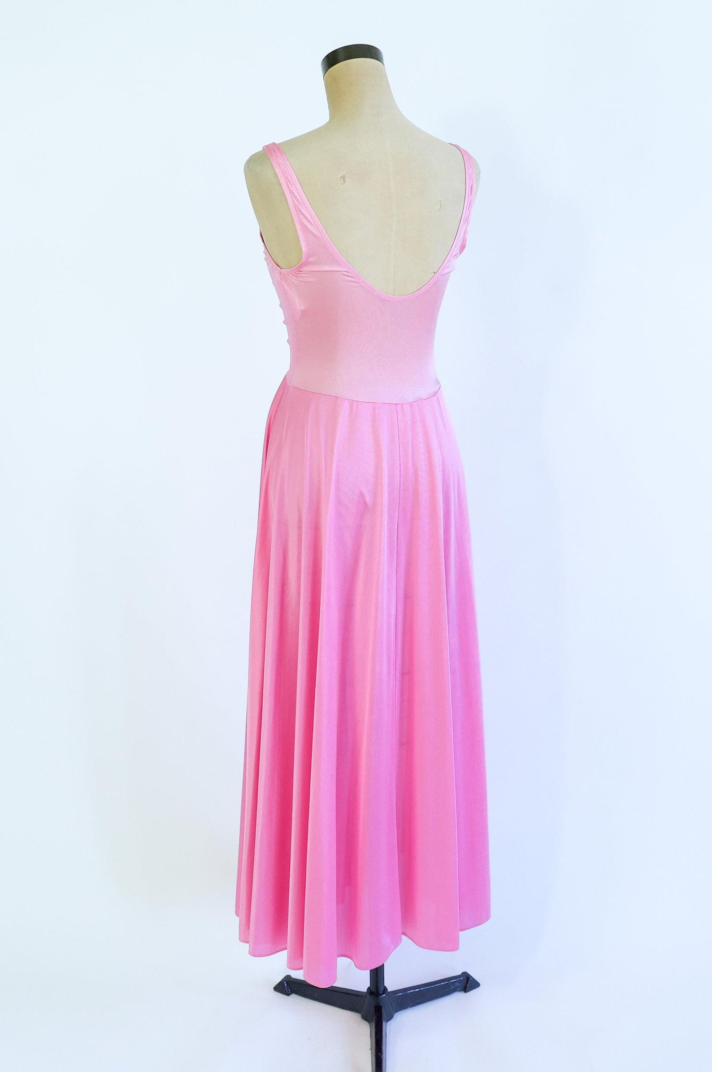 1970s Pink Nightgown Slip Dressing Gown | 70s Bright Pink Nightgown | Olga | Medium