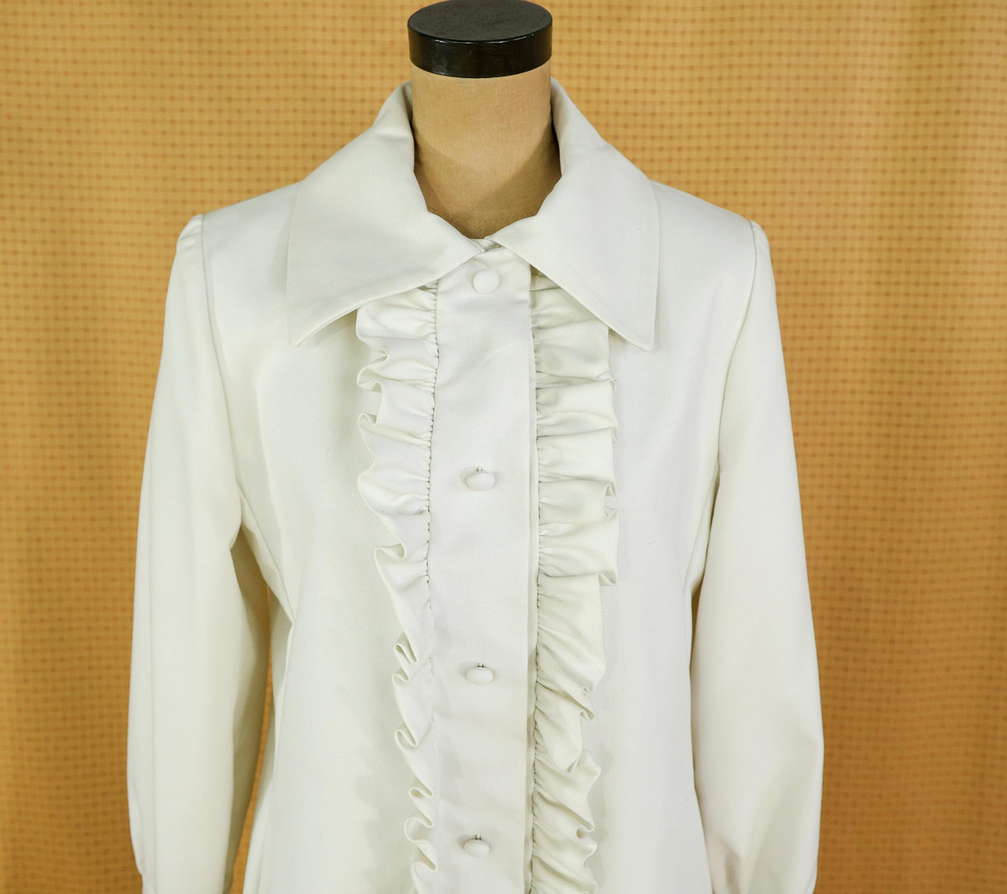 Bill Blass White Wedding Coat, 1960s Vintage Wedding Dress Coat, Large