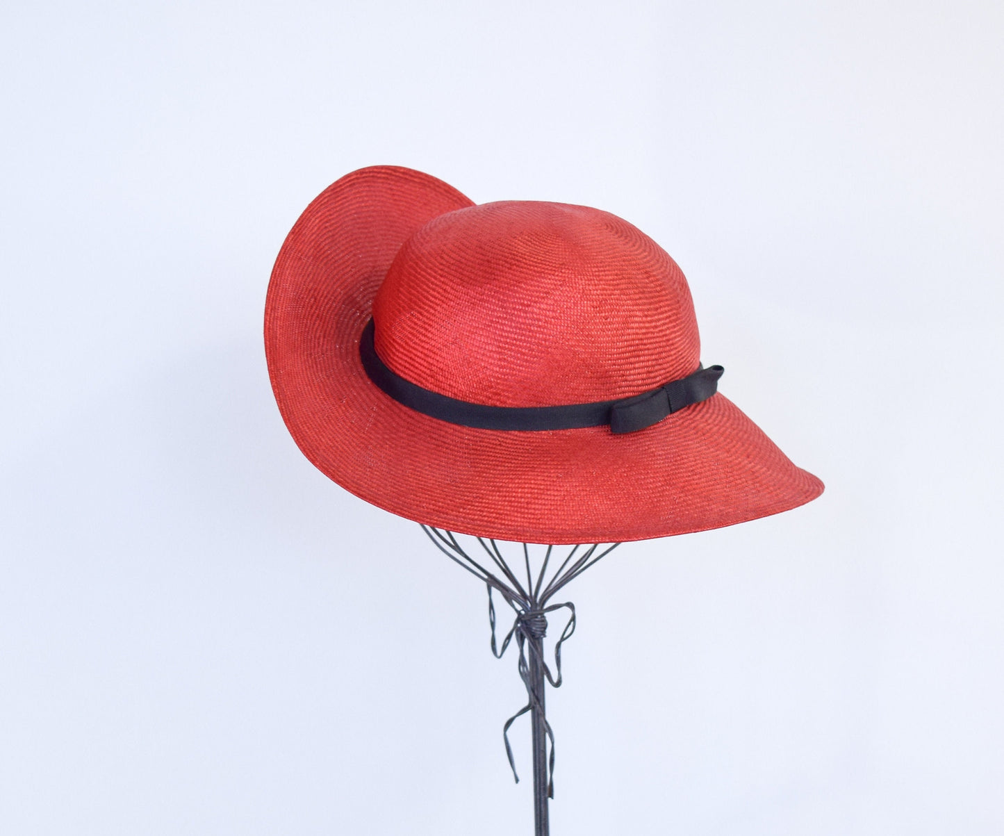 1980s Red Straw Sun Hat |