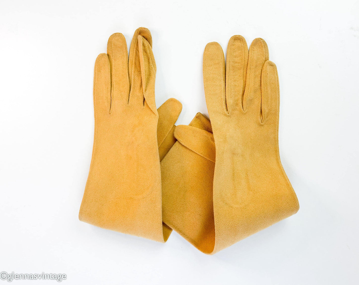 1950s Gold Suede Leather Gloves