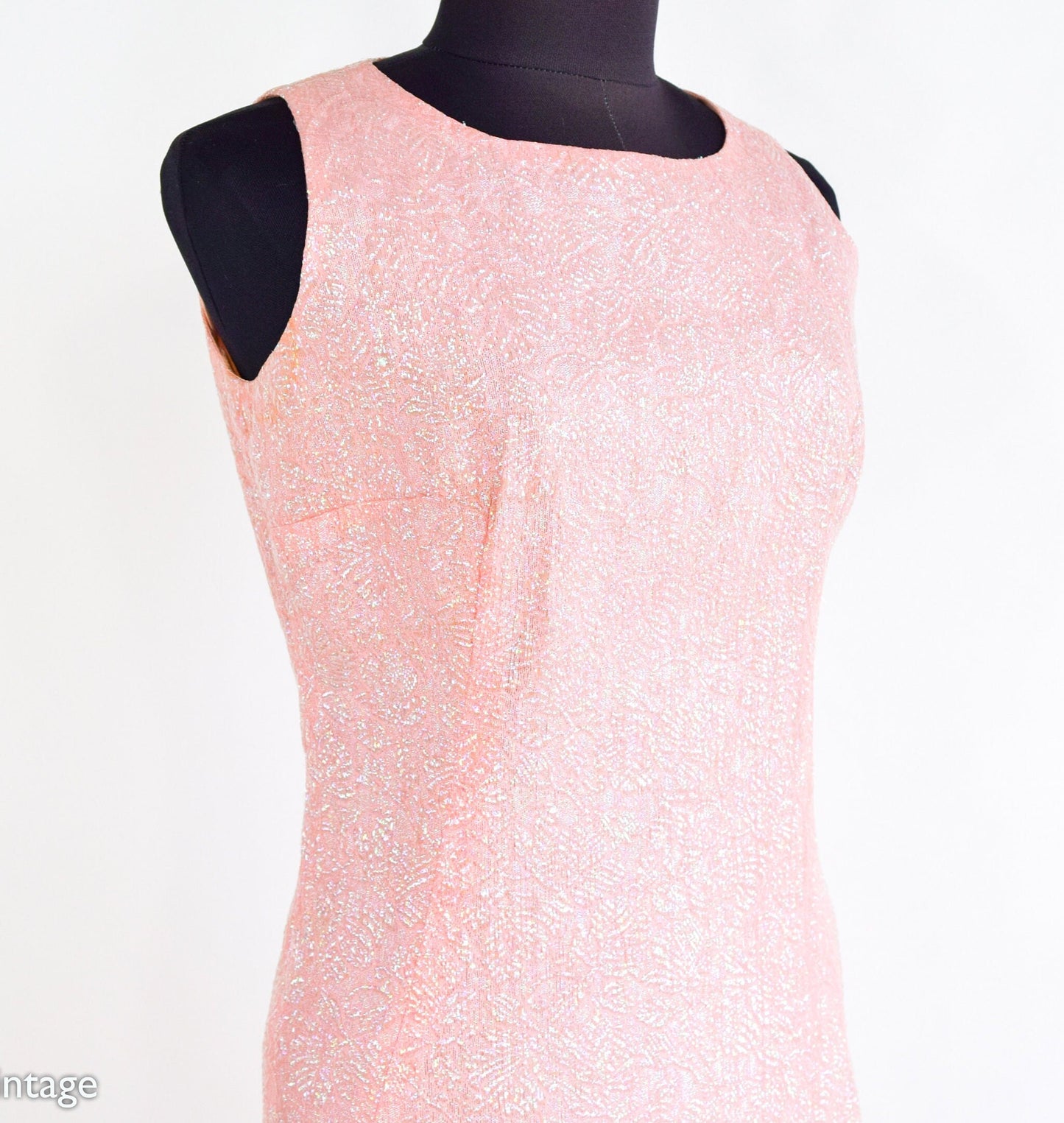 1960s Metallic Pink Mini Dress | 60s Bubblegum Pink Shift Dress | Twiggy Dress | XS