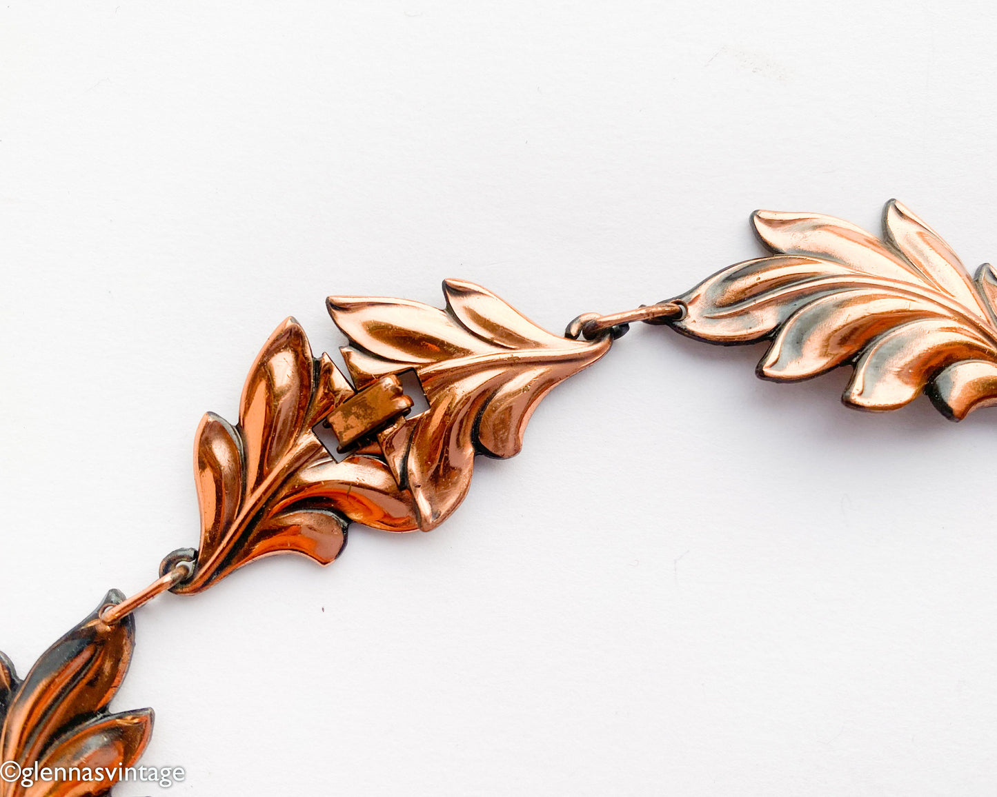 1950s Copper Leaf Necklace | Vintage Pendant Jewelry