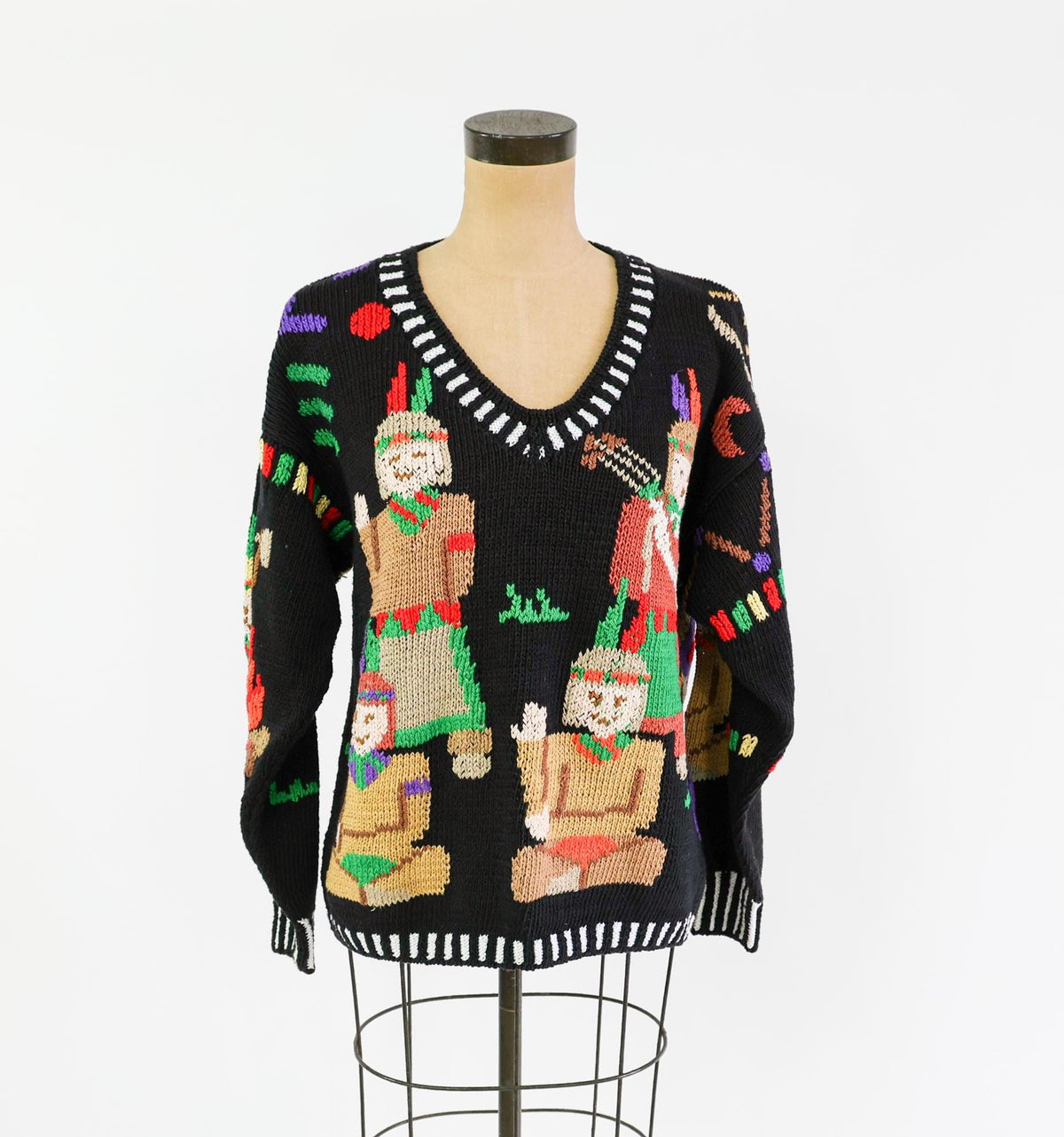 1980s Berek Native American Inspired Sweater,  Large