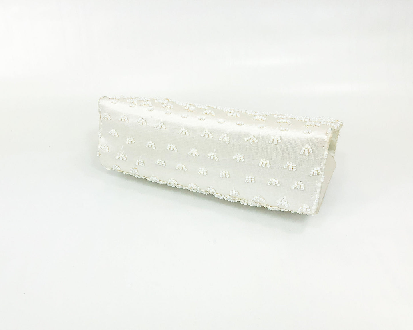 1950s White Beaded & Sequin PurseEvening Bag