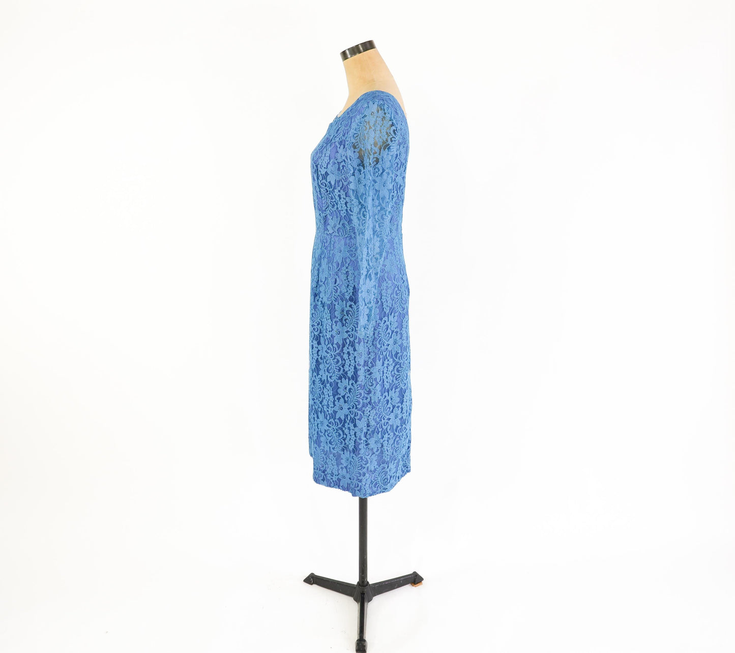 1950s Blue Lace Cocktail Dress, Medium