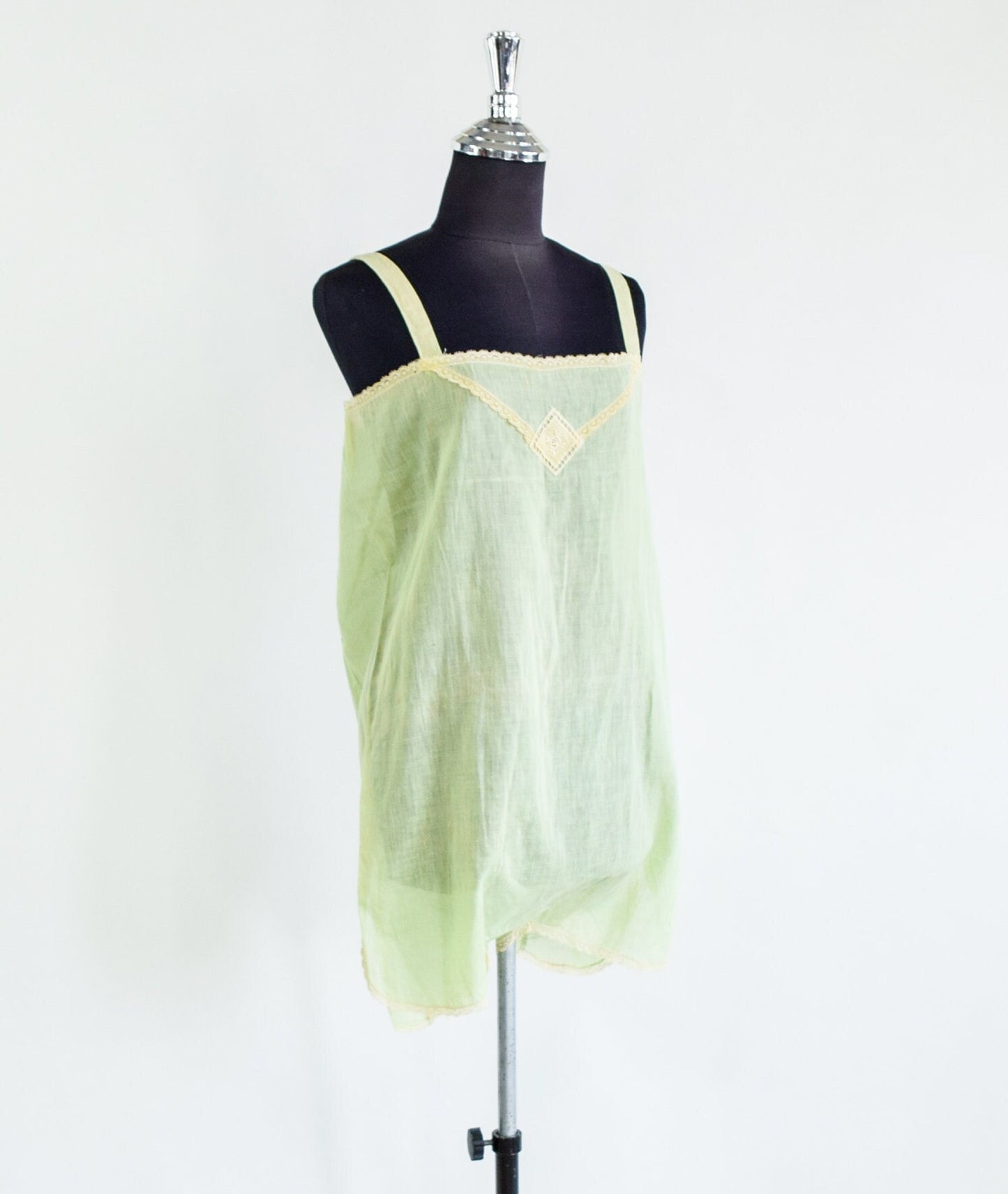 1920s Mint Green Cotton Romper Lingerie, Medium