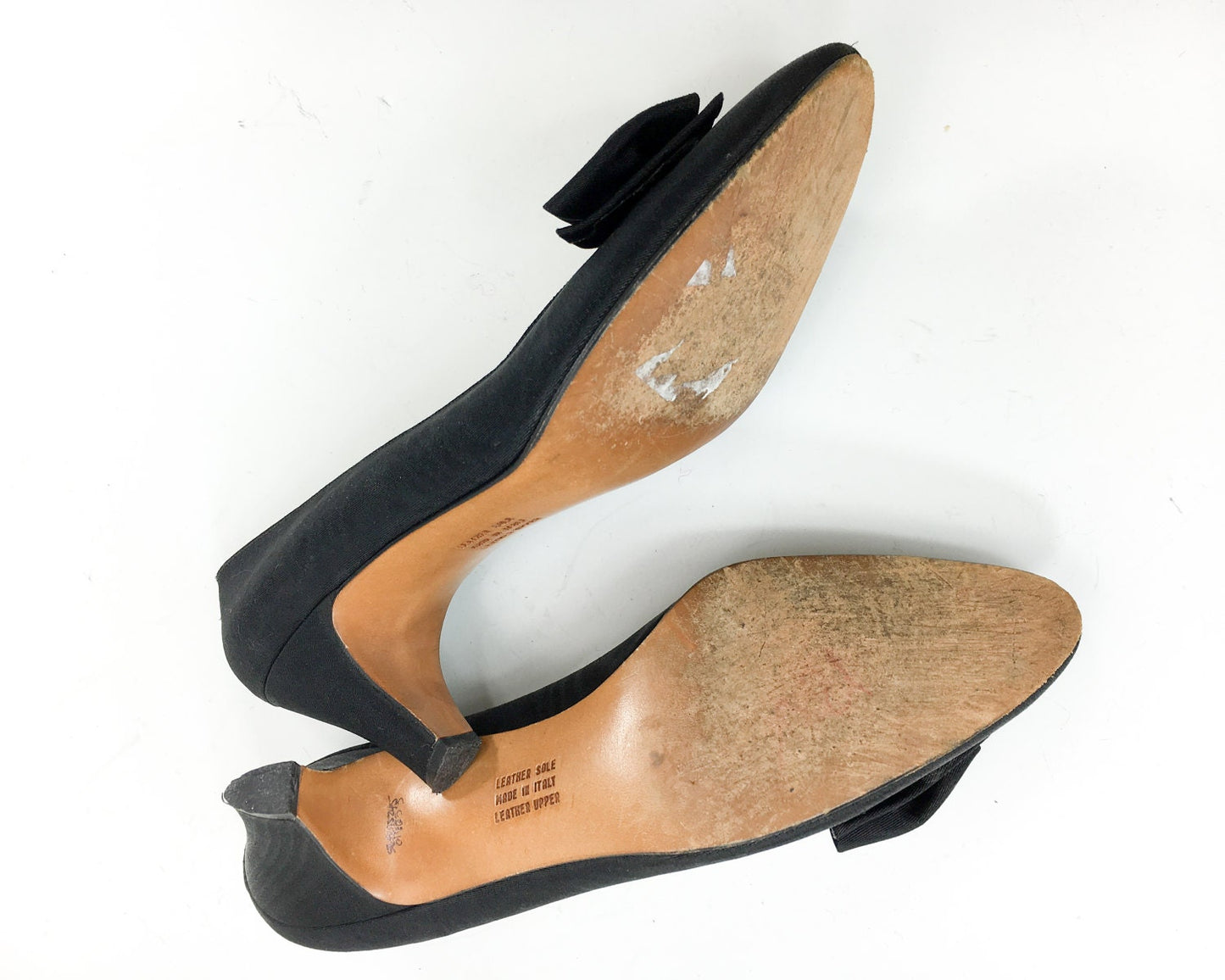 Ferragamo Black Silk Pumps | Black Evening Shoes, Size 6AA