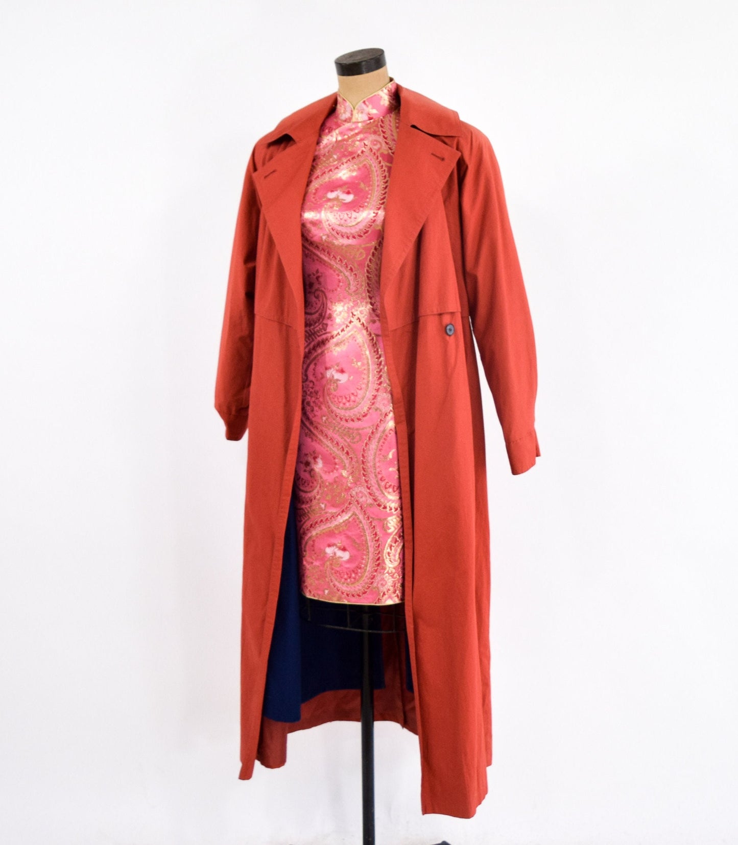 1980s Orange Trench Coat | 80s Orange Trench Coat | Sanyo Carlo Cohen | Large