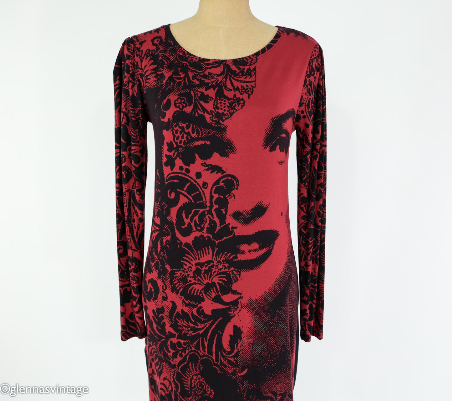 1990s Marilyn Monroe Dress | Desigual Red Graphic Shift, Medium
