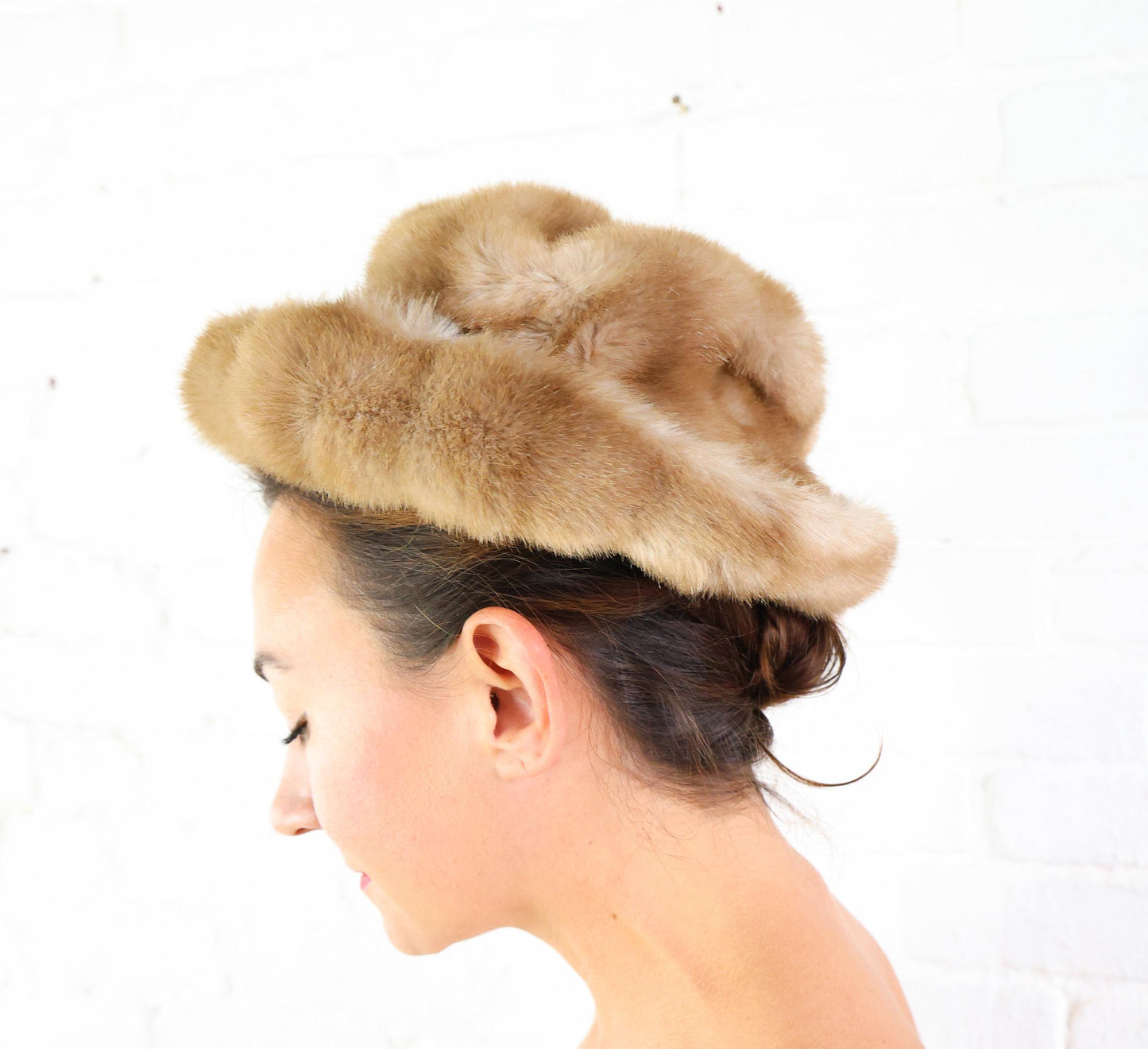 1960s Jackie O Faux Fur Hat