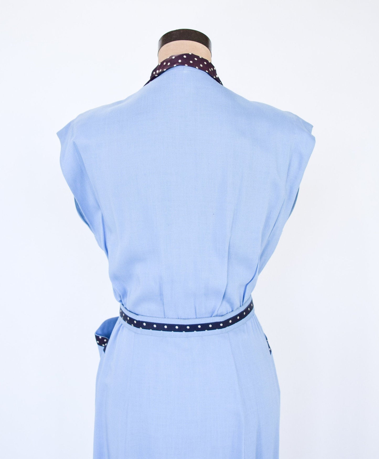 1950s Blue Cotton Sheath Dress, Medium