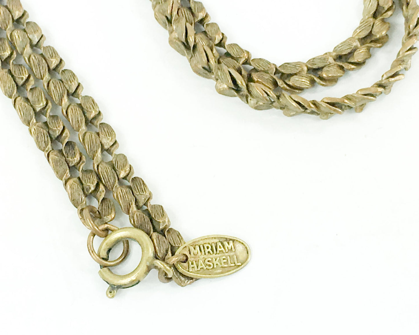 Miriam Haskell 1940s Bronze Rope Chain Necklace | 36" Vintage Jewelry