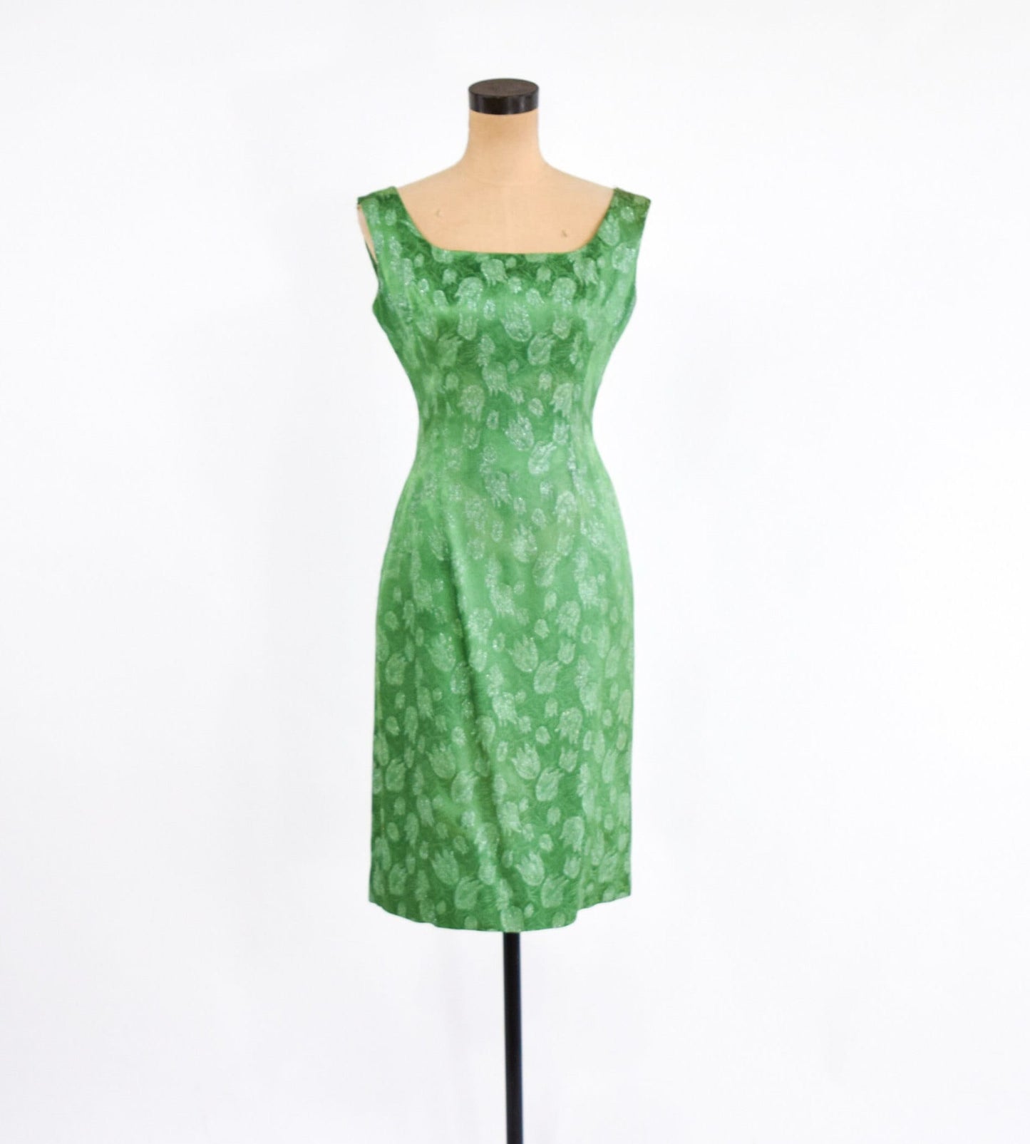 1950s Metallic Green Party Dress, Small