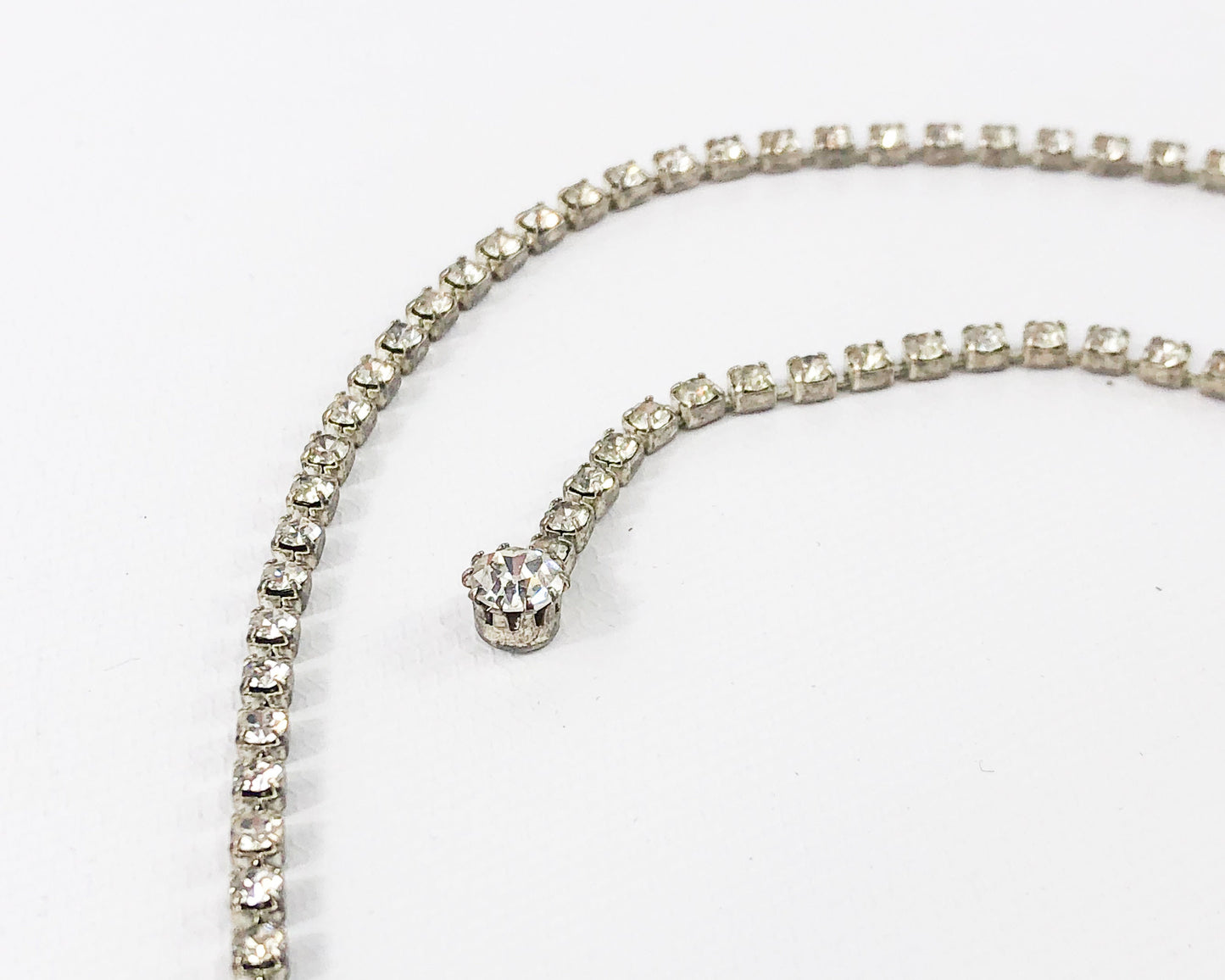 1950s Rhinestone Pendent Necklace | Vintage Deco Jewelry