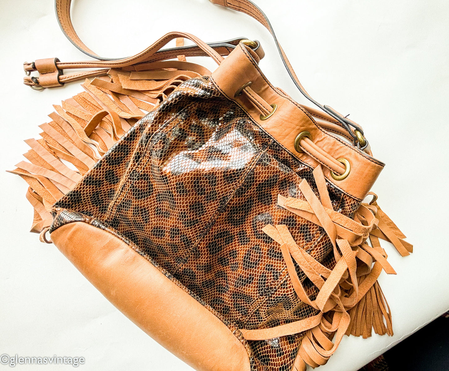 Betsey Johnson 1990s Cheetah Print Leather Shoulder Bag | 90s Brown Animal Print HoBo Pouch Bag