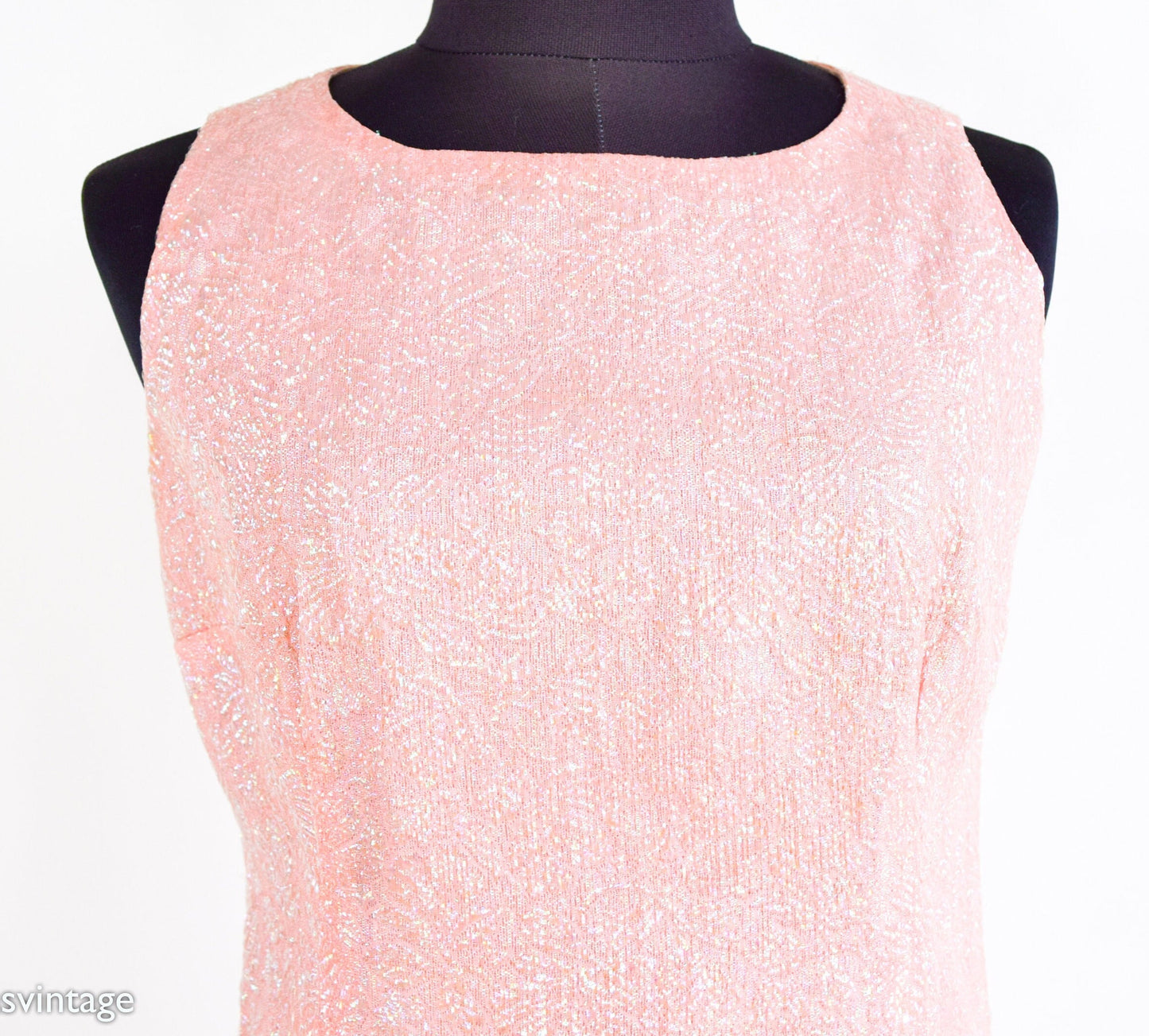 1960s Metallic Pink Mini Dress | 60s Bubblegum Pink Shift Dress | Twiggy Dress | XS