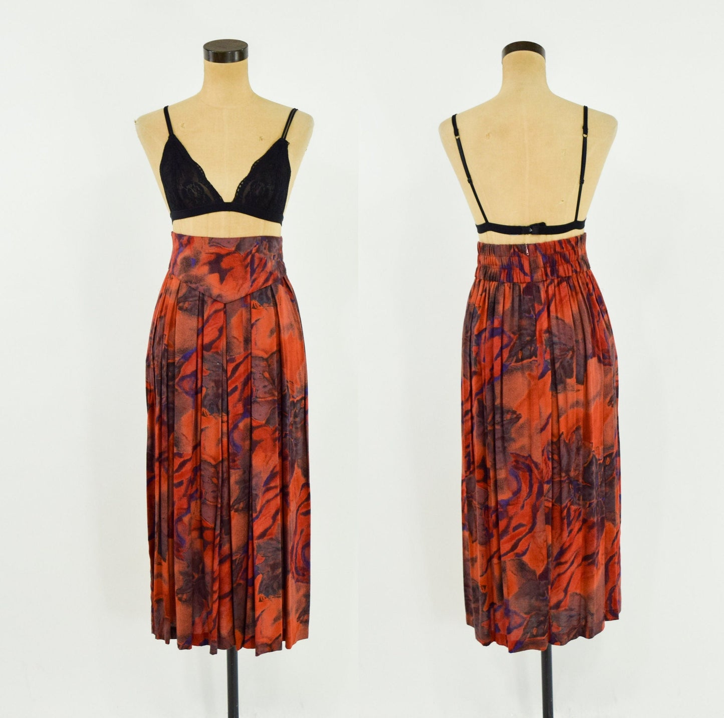 1980s Floral Skirt Set, , Large
