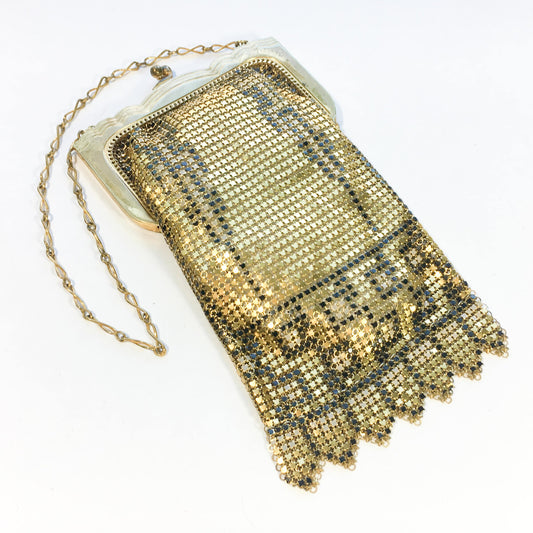 1920s Gold Deco Mesh Handbag