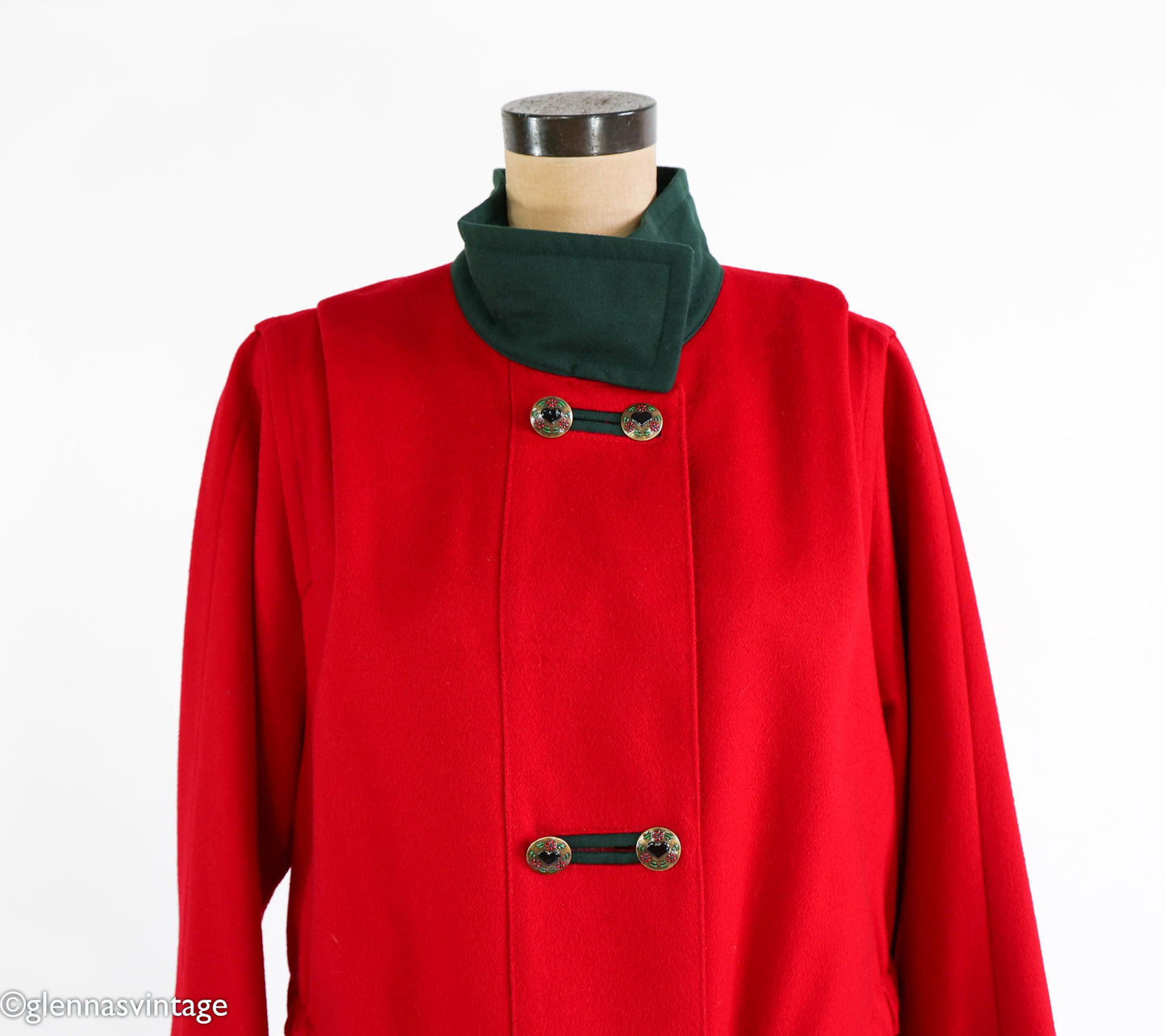 1980s Lodenfrey Red Wool Alpine Coat, 2XL, 48" Bust