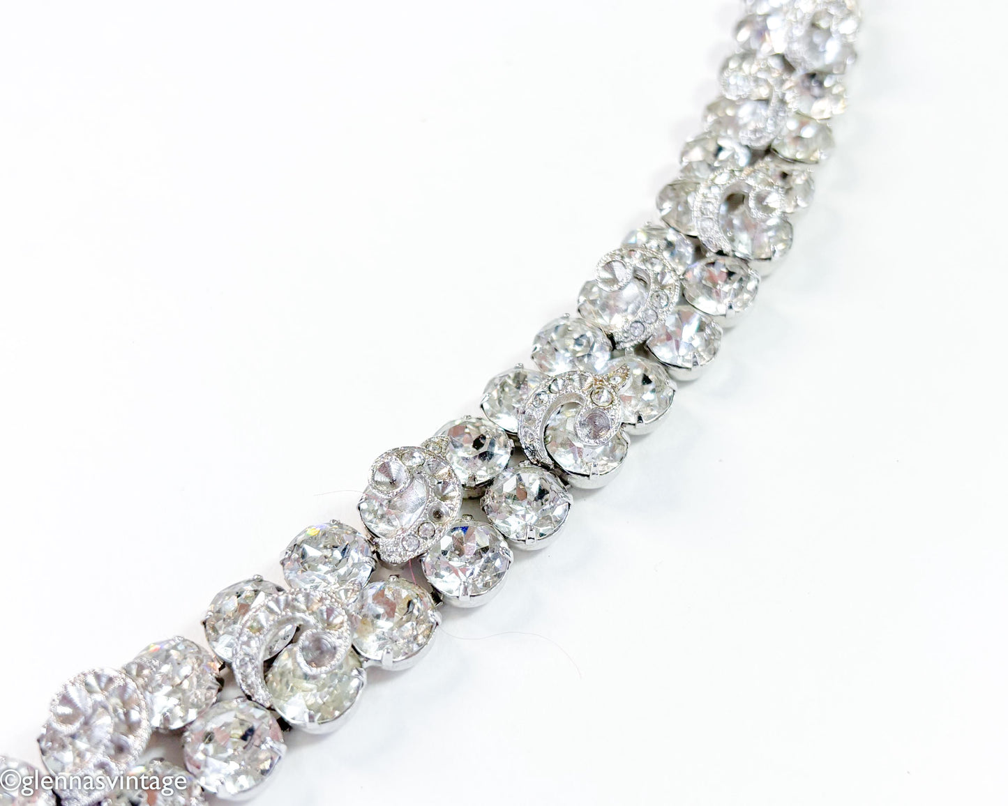 Eisenberg 1950s Rhinestone Bracelet | Silver Metal